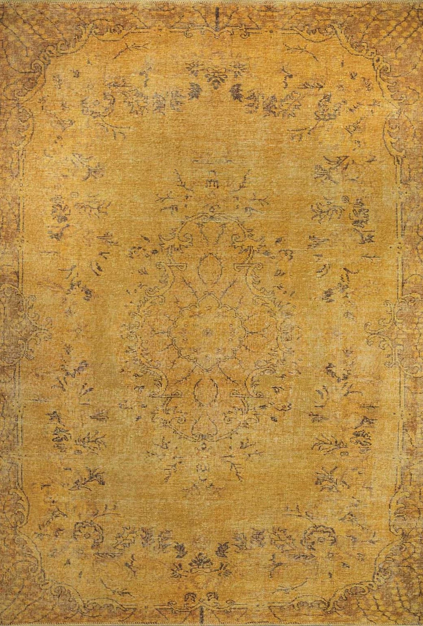 Sila Turkish Gold Orange Brown Rug