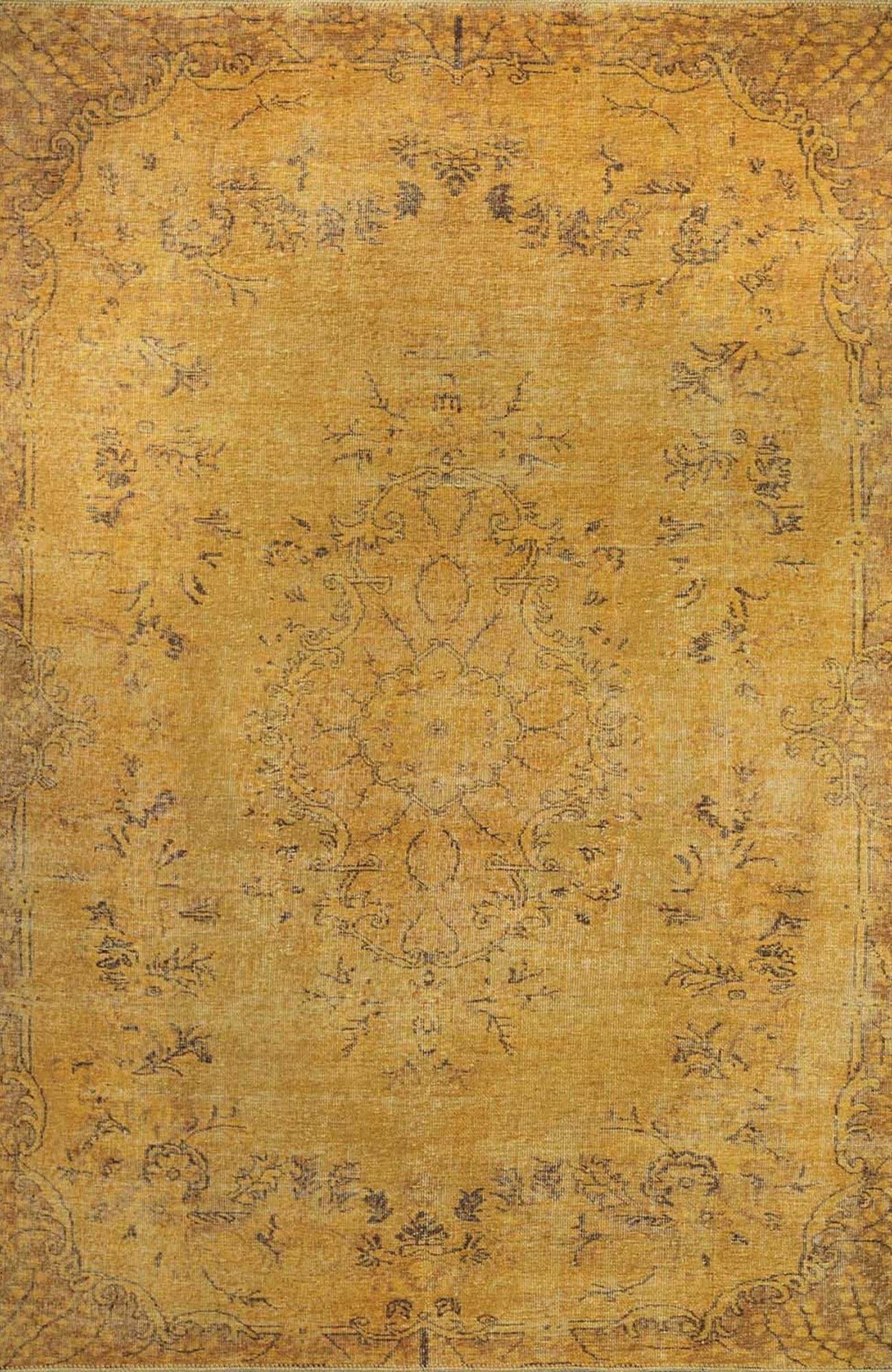 Sila Turkish Gold Orange Brown Rug