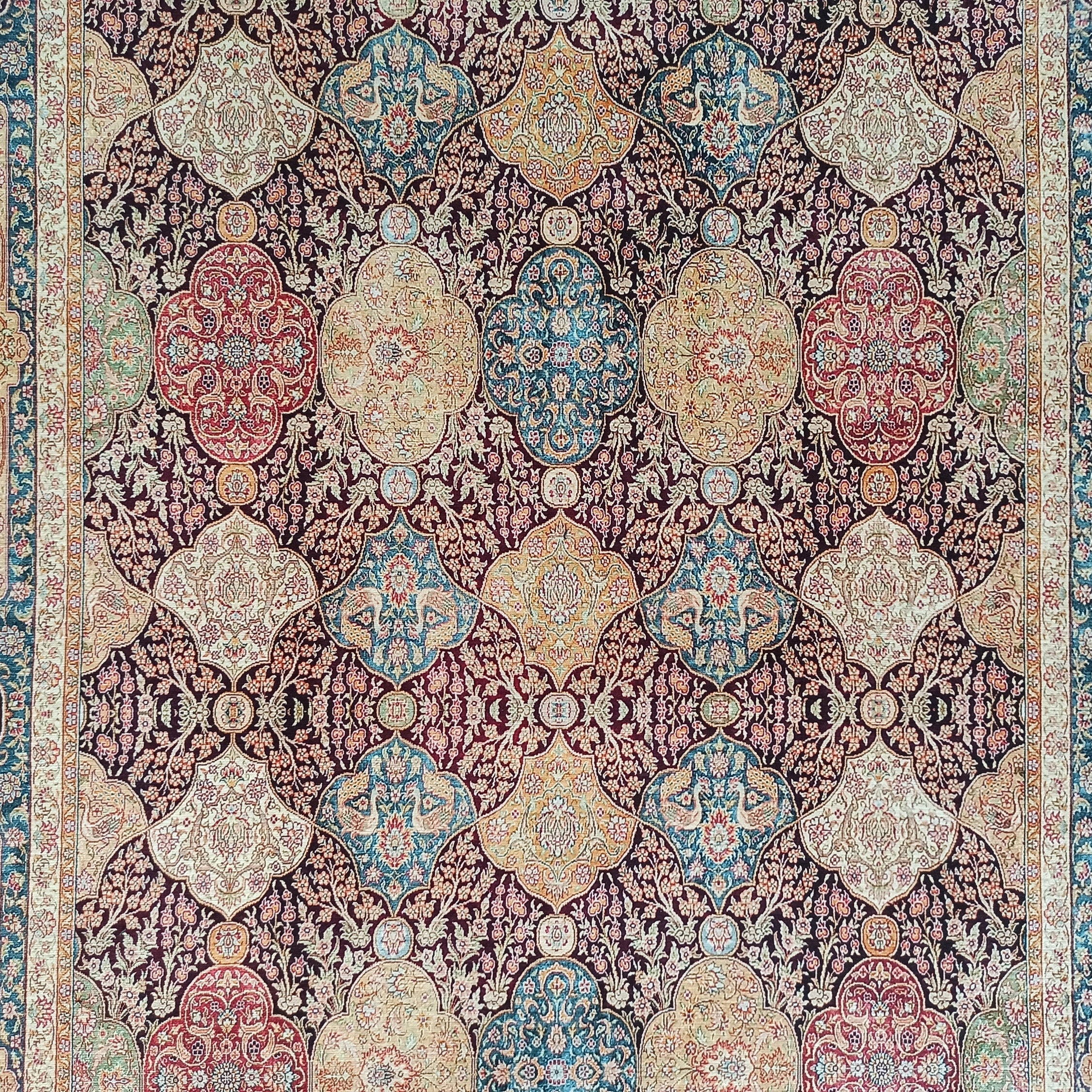 Sirap Runner Turkish Distressed Claret Red Beige Gold Runner