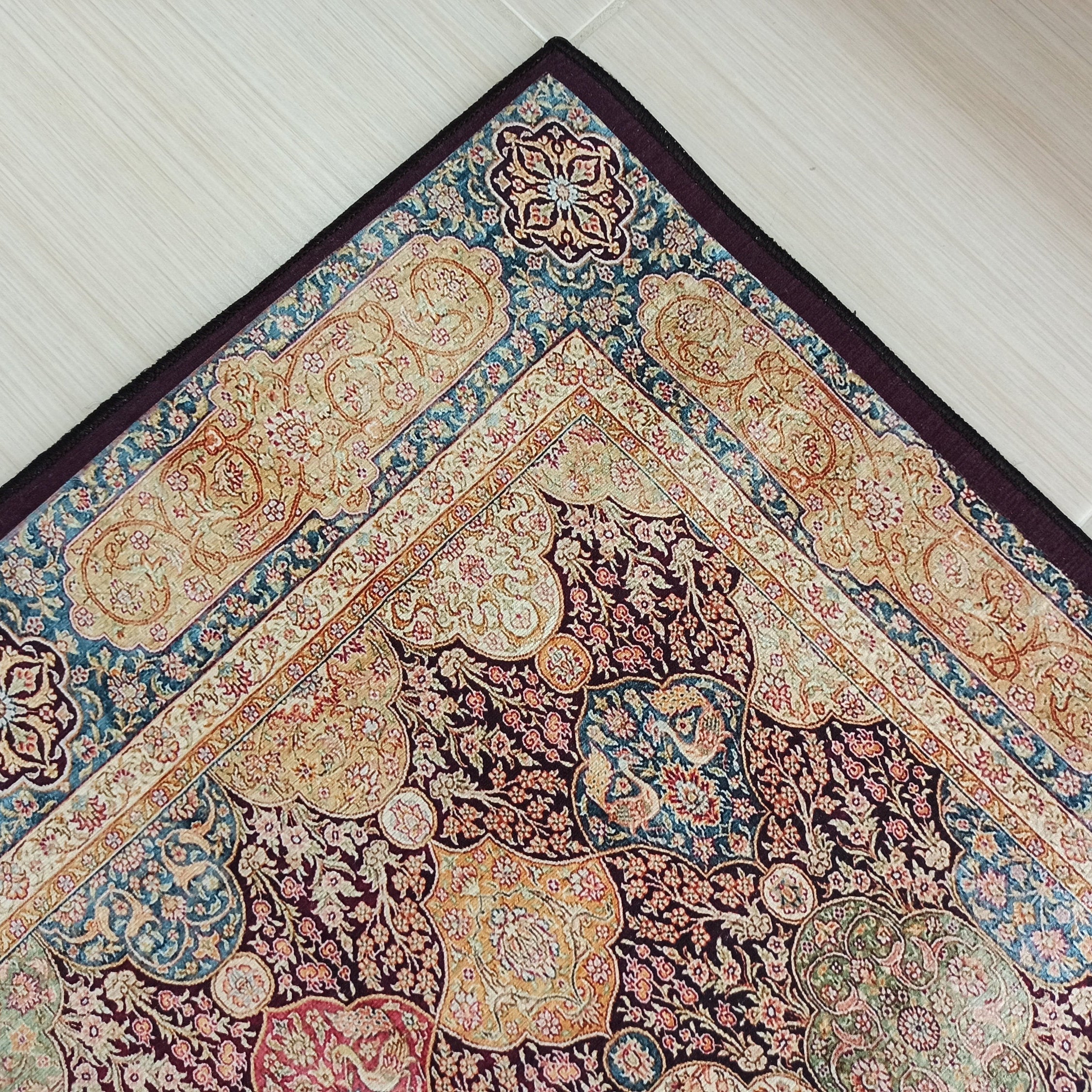 Sirap Runner Turkish Distressed Claret Red Beige Gold Runner