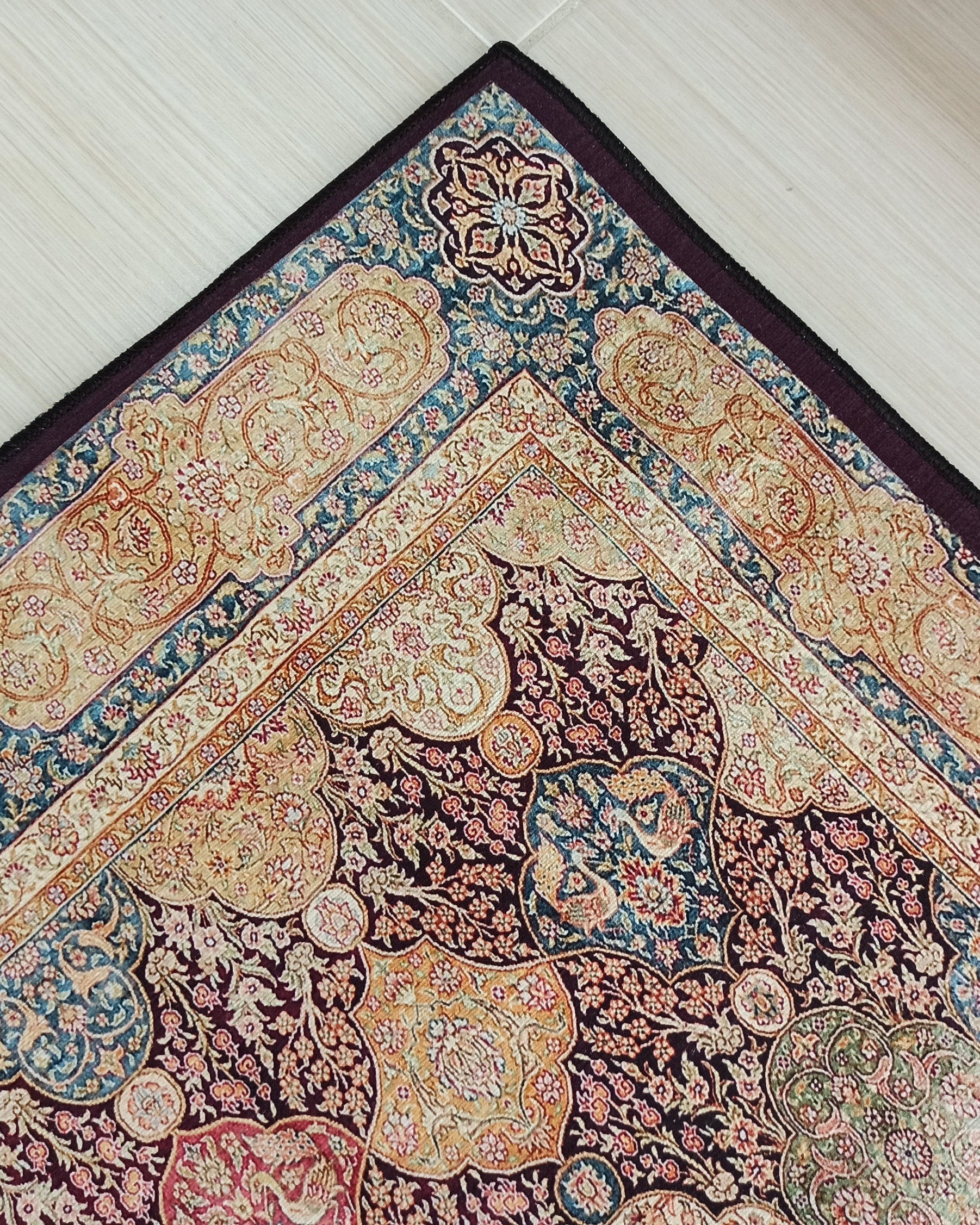 Sirap Runner Turkish Distressed Claret Red Beige Gold Runner