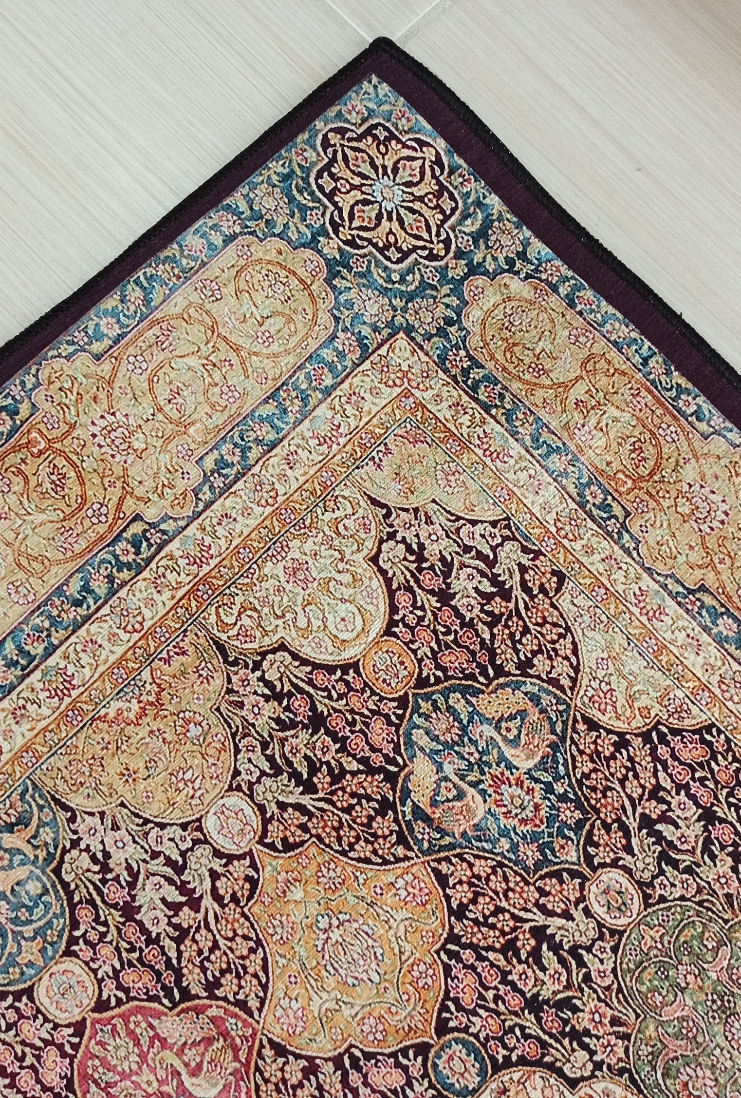 Sirap Runner Turkish Distressed Claret Red Beige Gold Runner