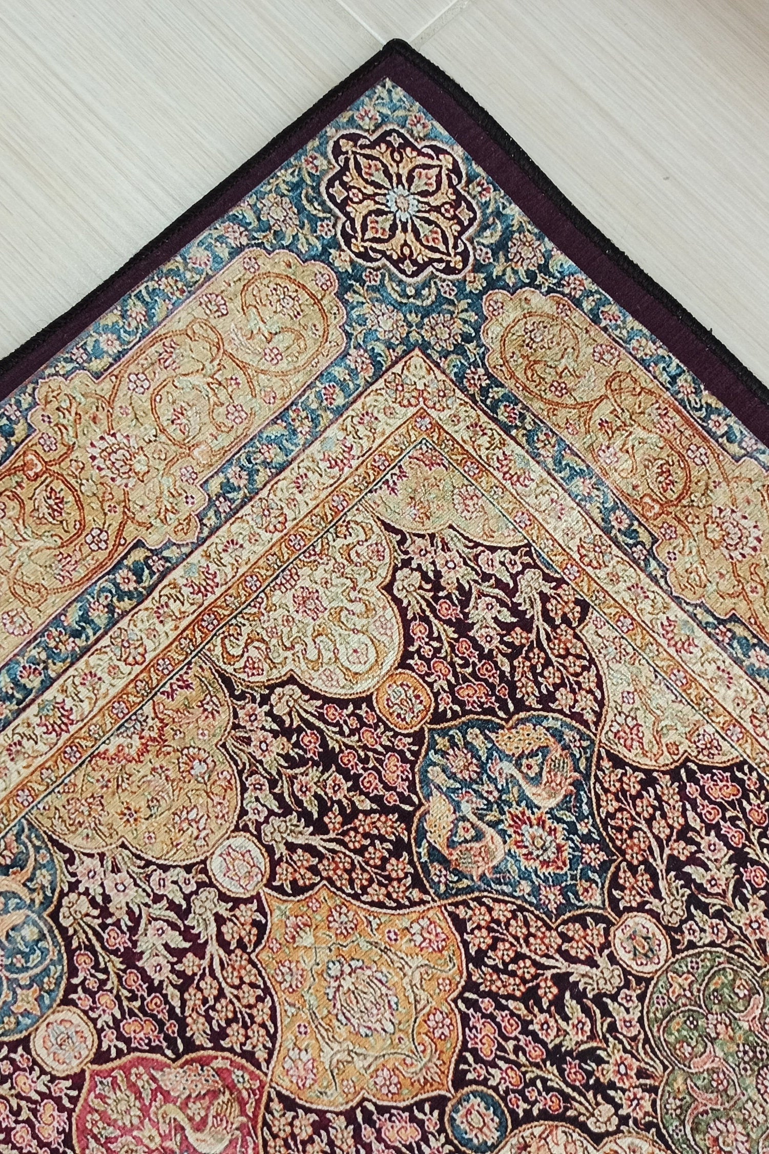 Sirap Runner Turkish Distressed Claret Red Beige Gold Runner