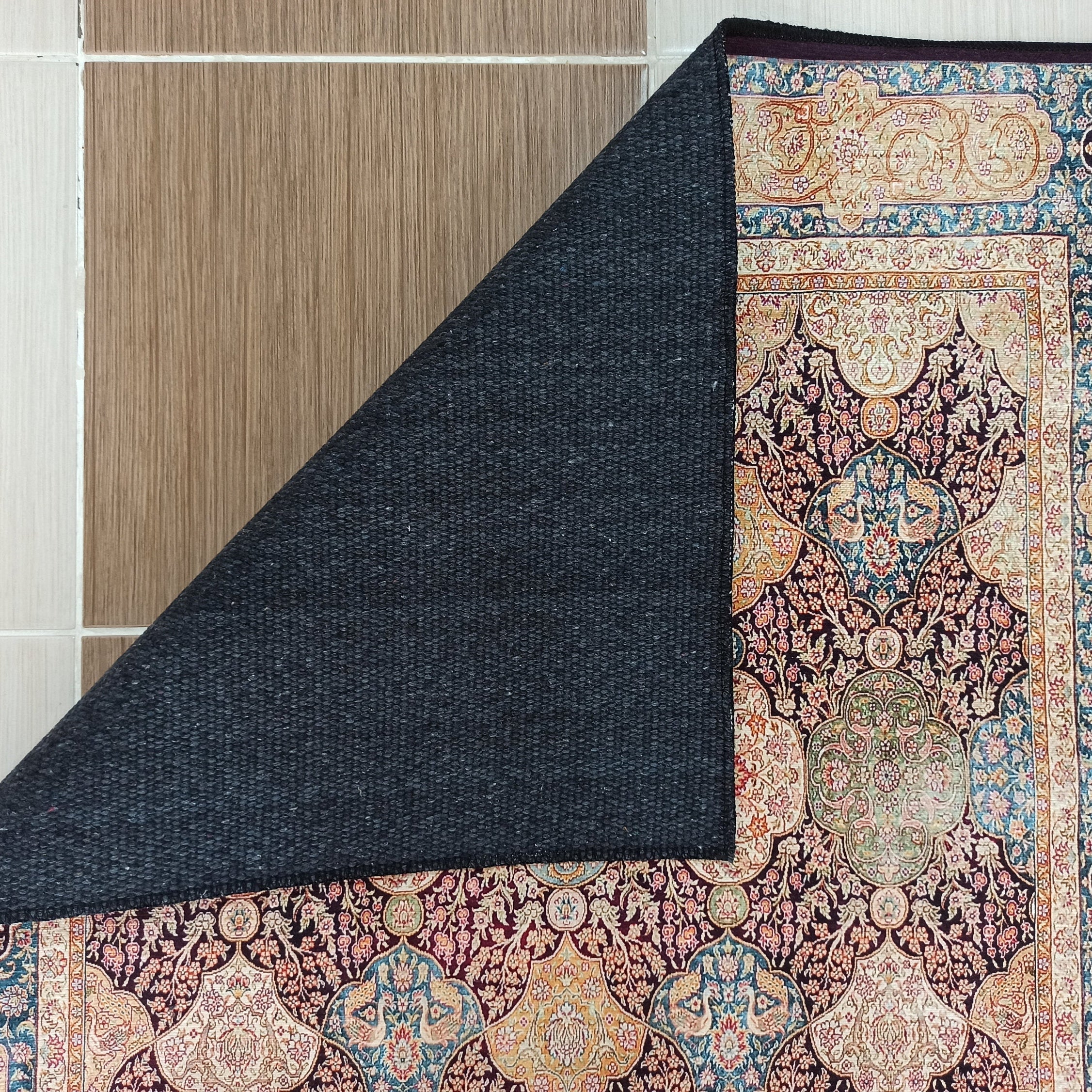 Sirap Runner Turkish Distressed Claret Red Beige Gold Runner