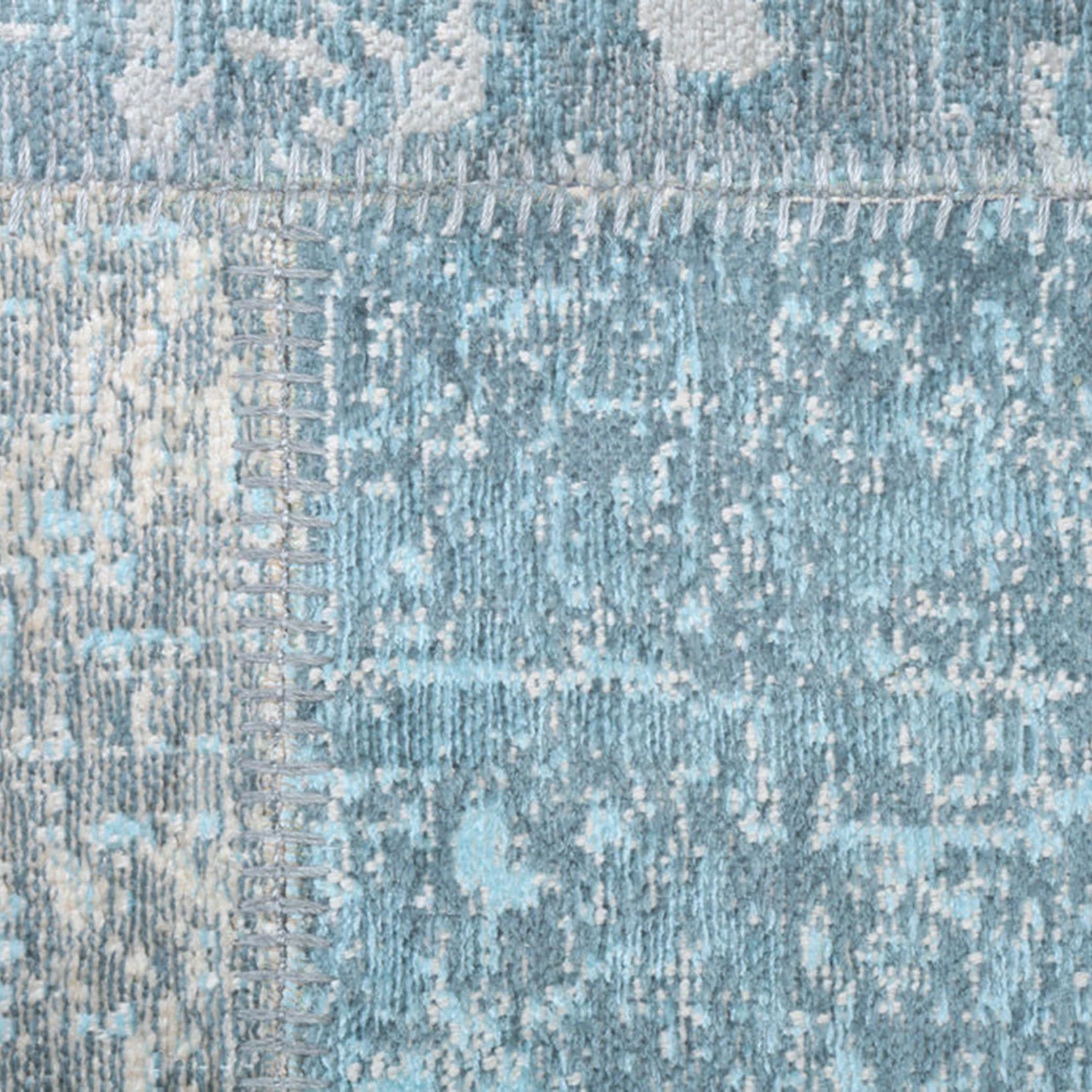 Skyla Light Sky Blue Patchwork Vintage Rug
