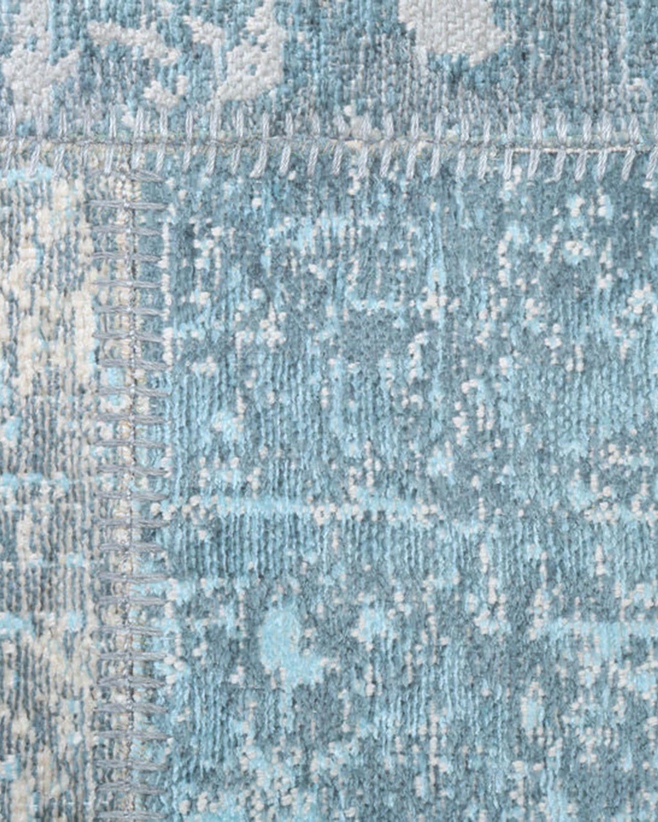 Skyla Light Sky Blue Patchwork Vintage Rug