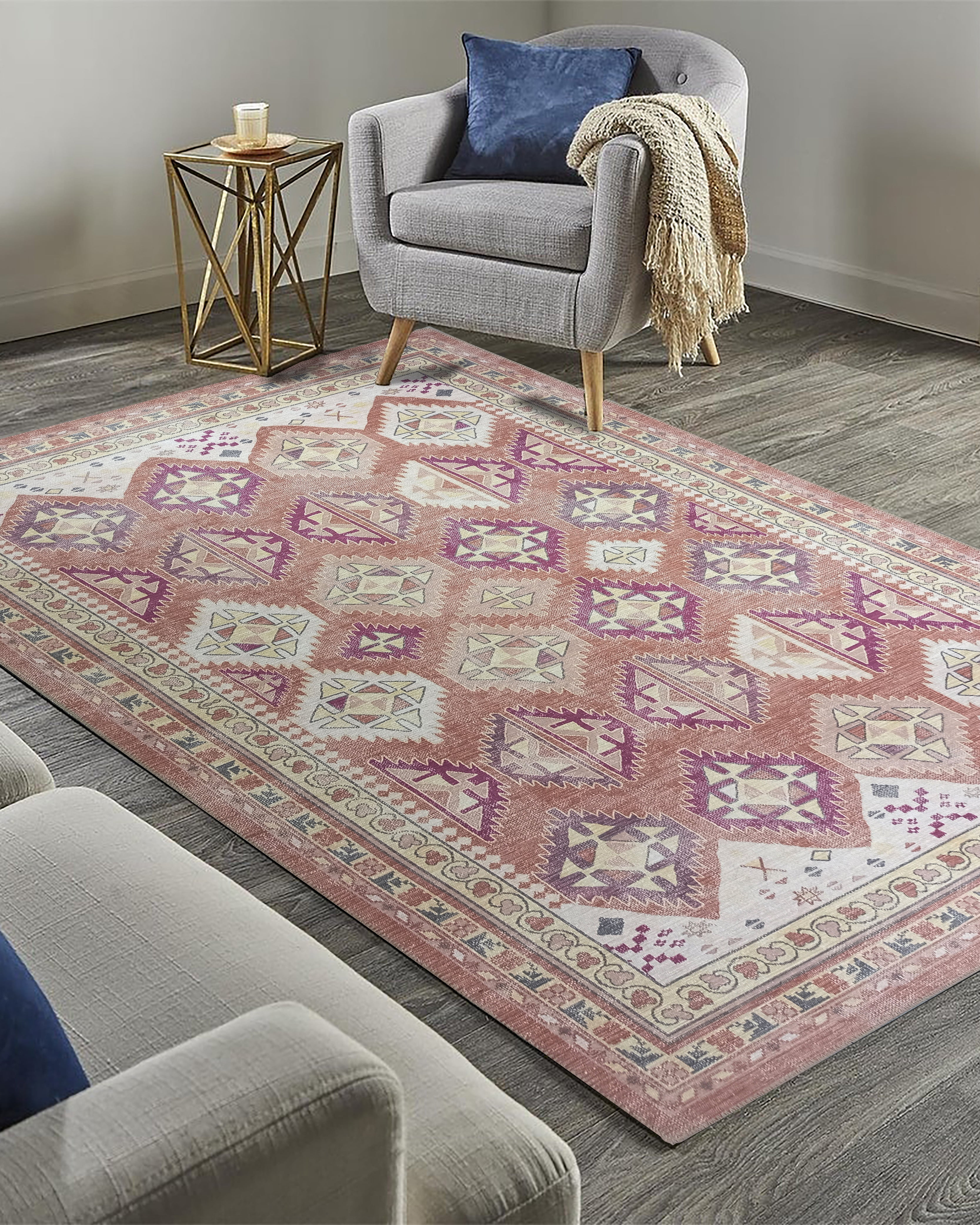 Louane Soft Herki Brown Vintage Rug