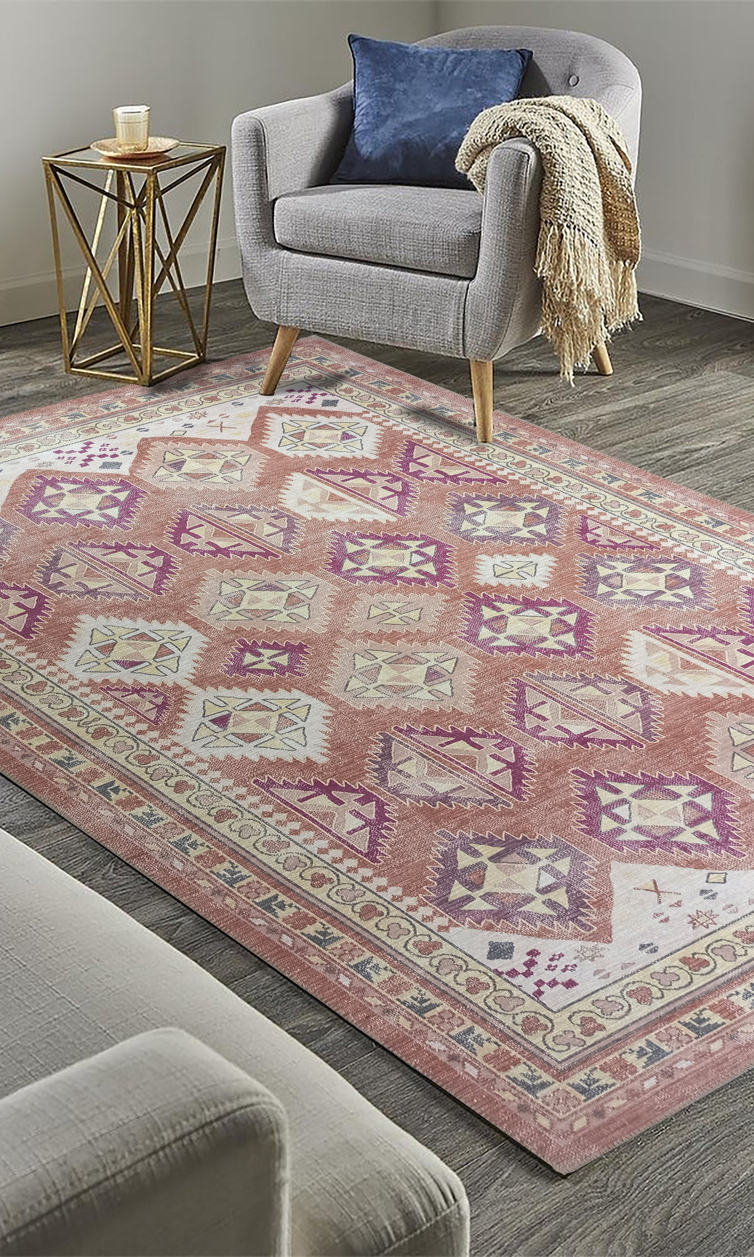 Louane Soft Herki Brown Vintage Rug
