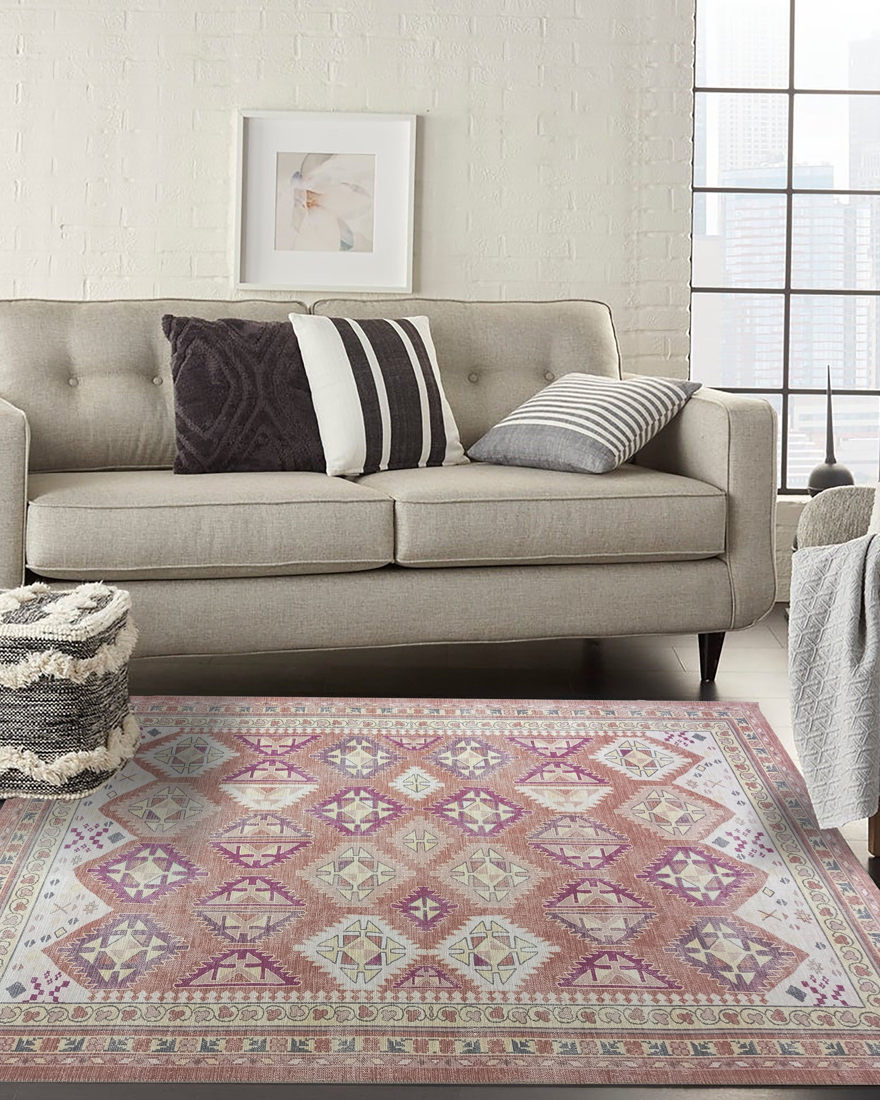 Louane Soft Herki Brown Vintage Rug