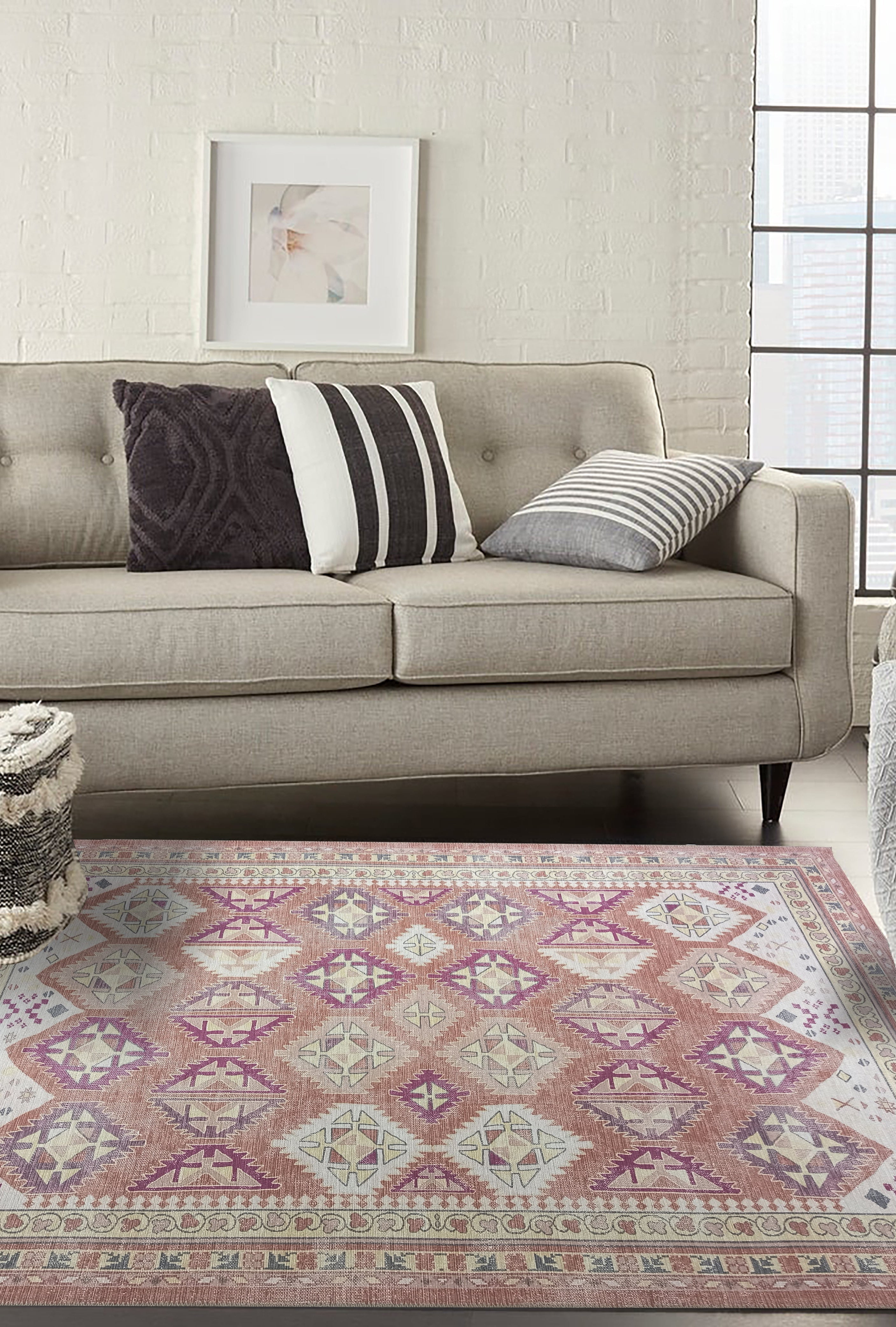 Louane Soft Herki Brown Vintage Rug