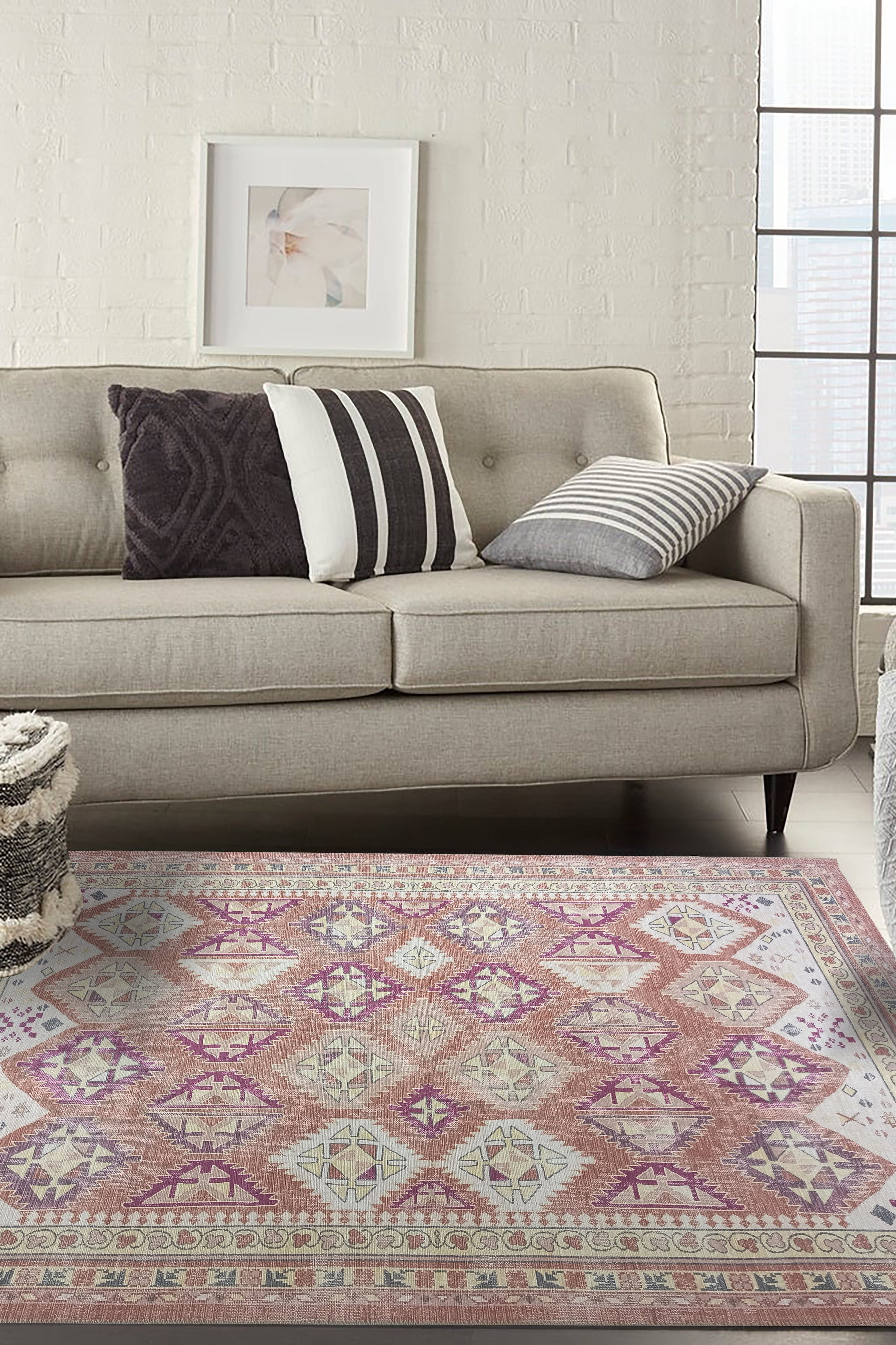 Louane Soft Herki Brown Vintage Rug