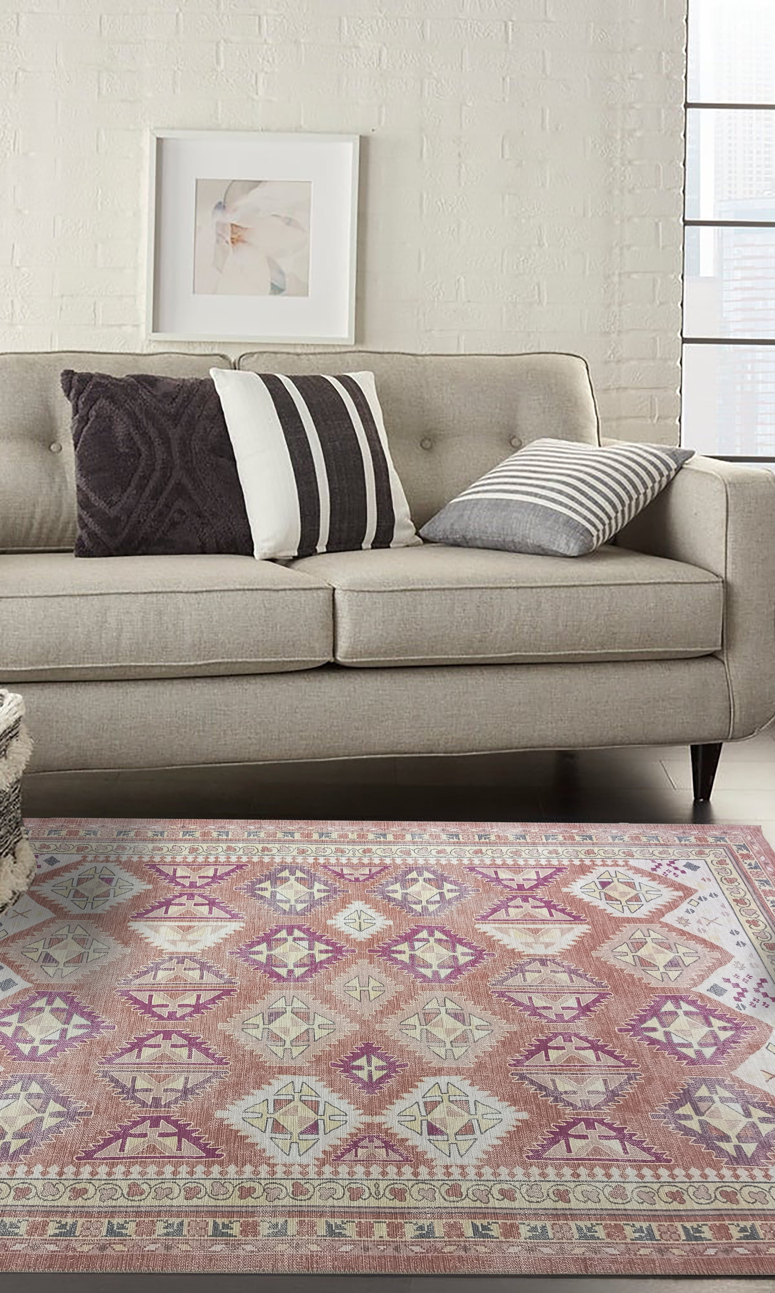 Louane Soft Herki Brown Vintage Rug