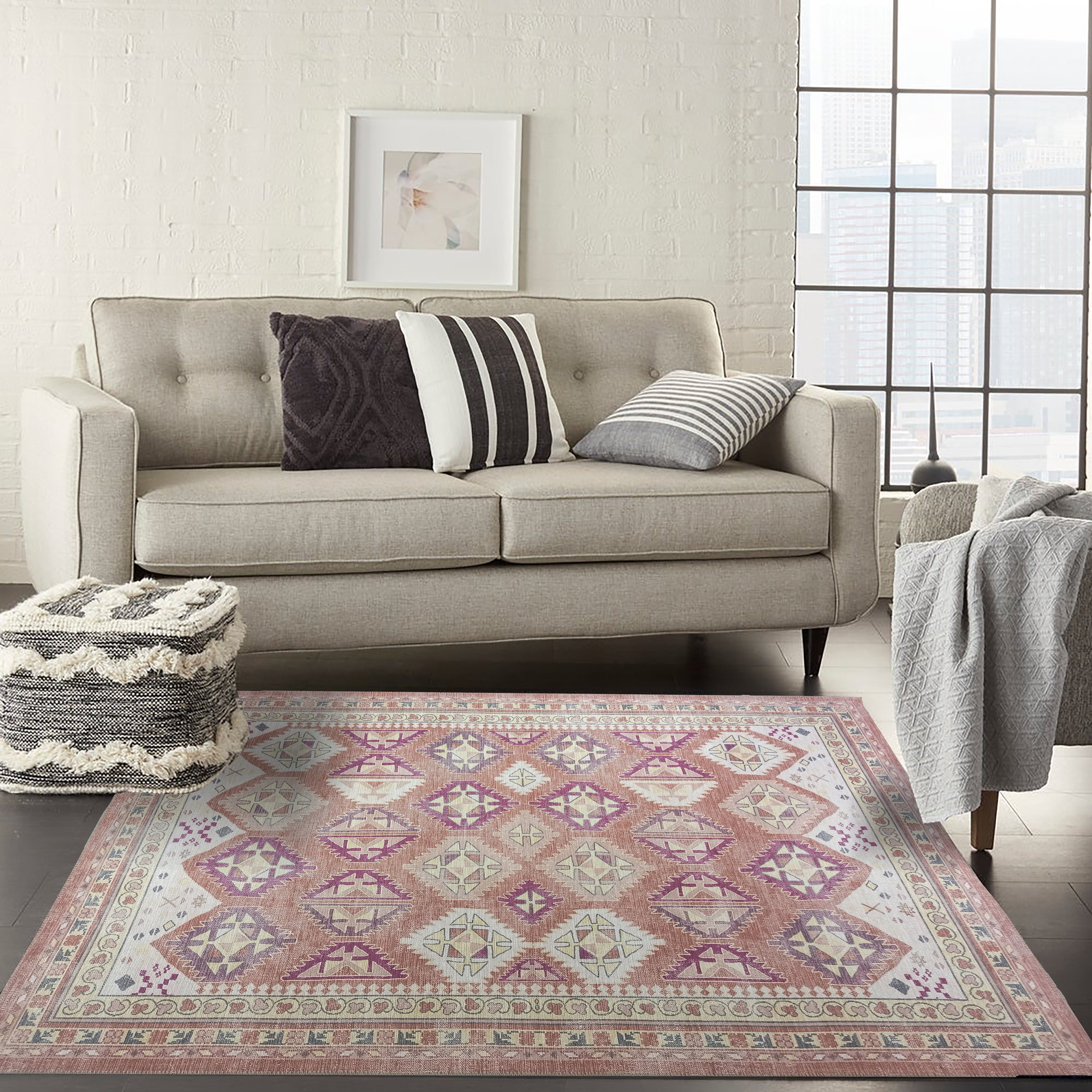 Louane Soft Herki Brown Vintage Rug