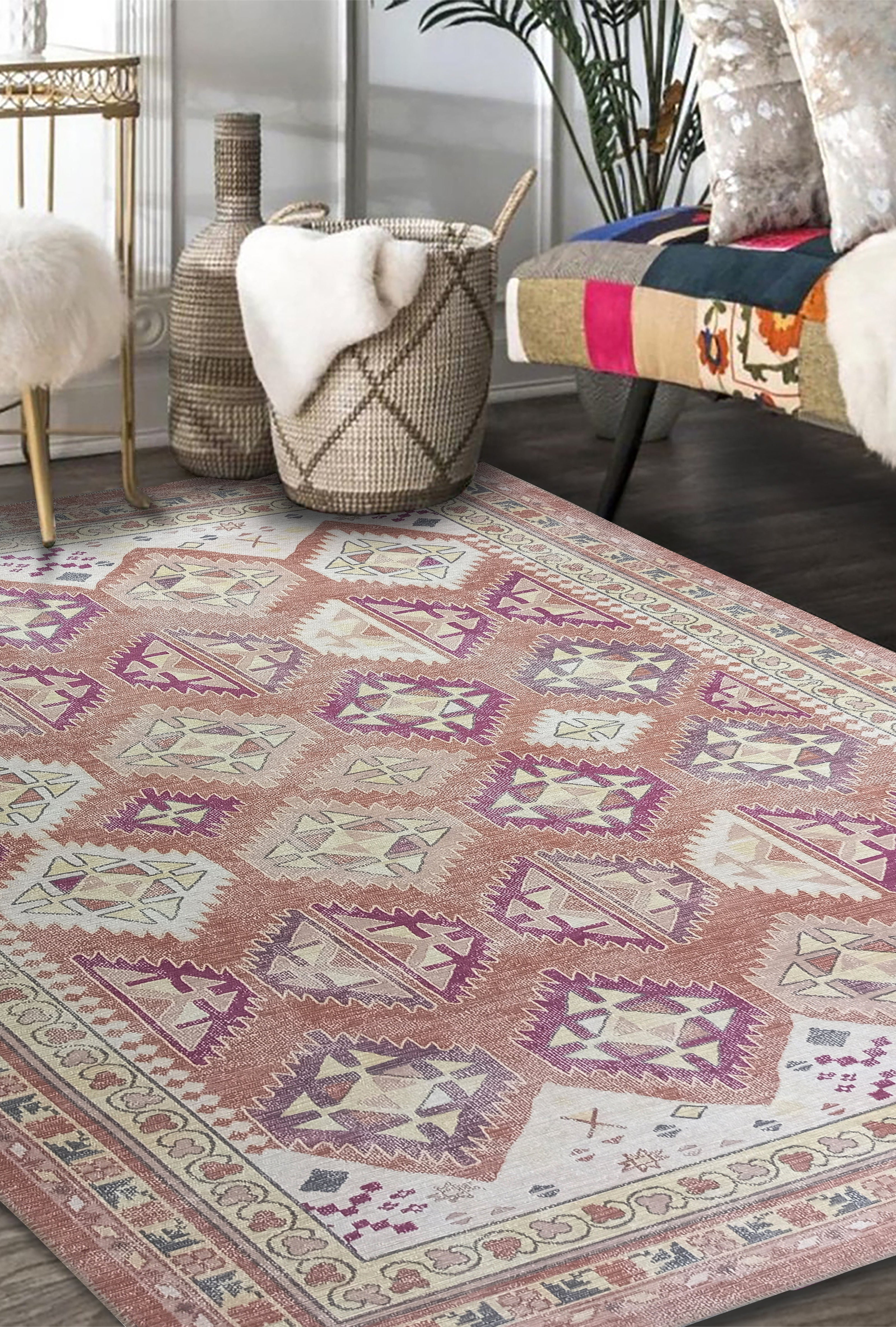 Louane Soft Herki Brown Vintage Rug