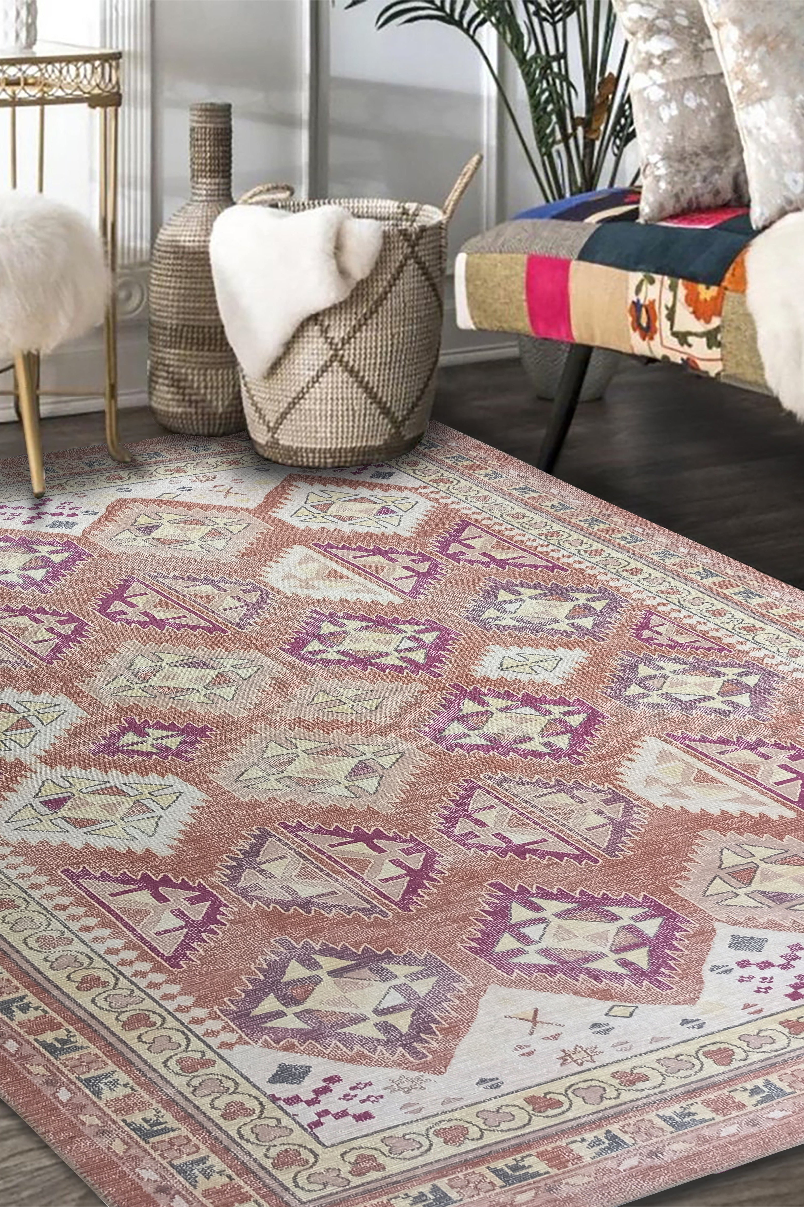 Louane Soft Herki Brown Vintage Rug