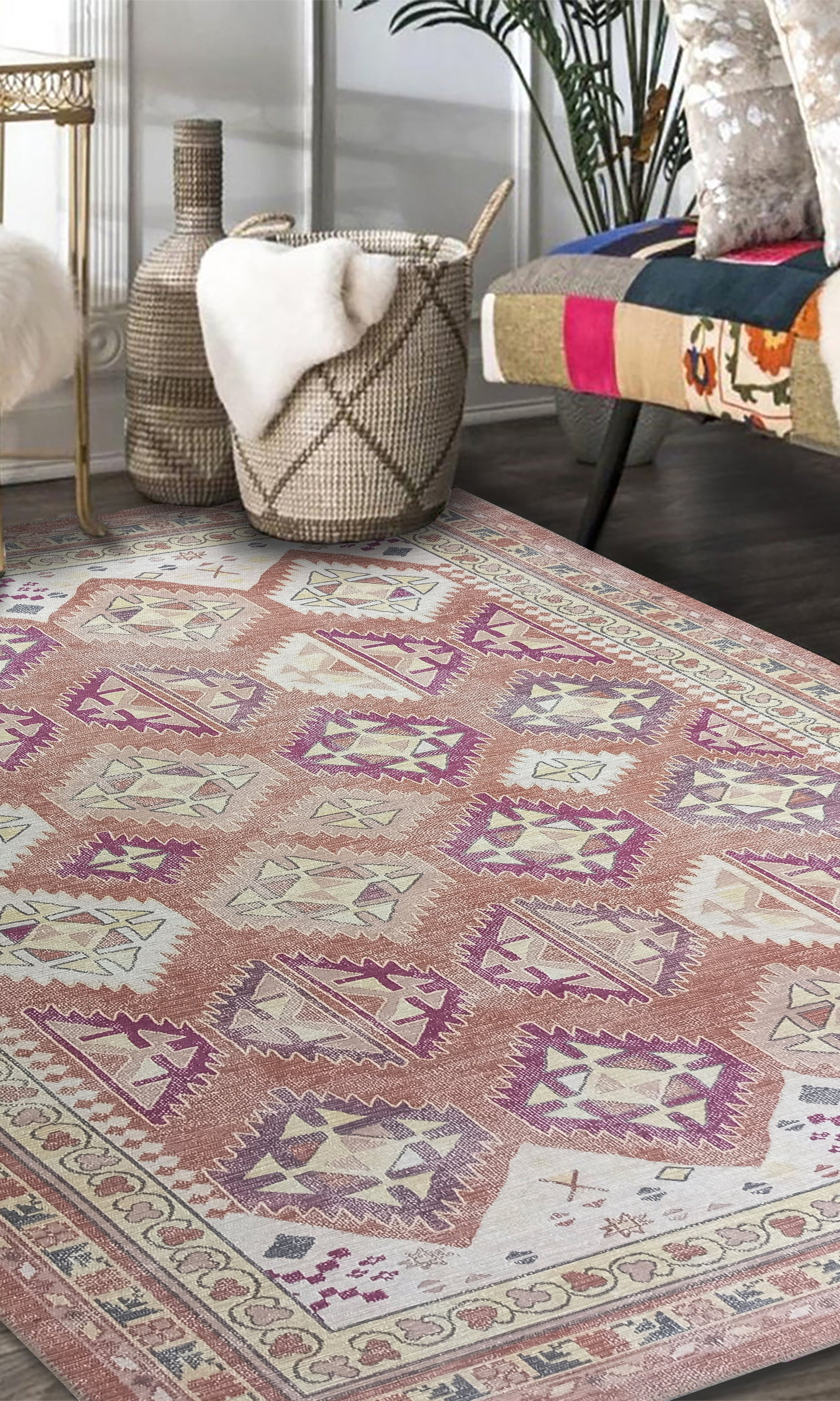 Louane Soft Herki Brown Vintage Rug