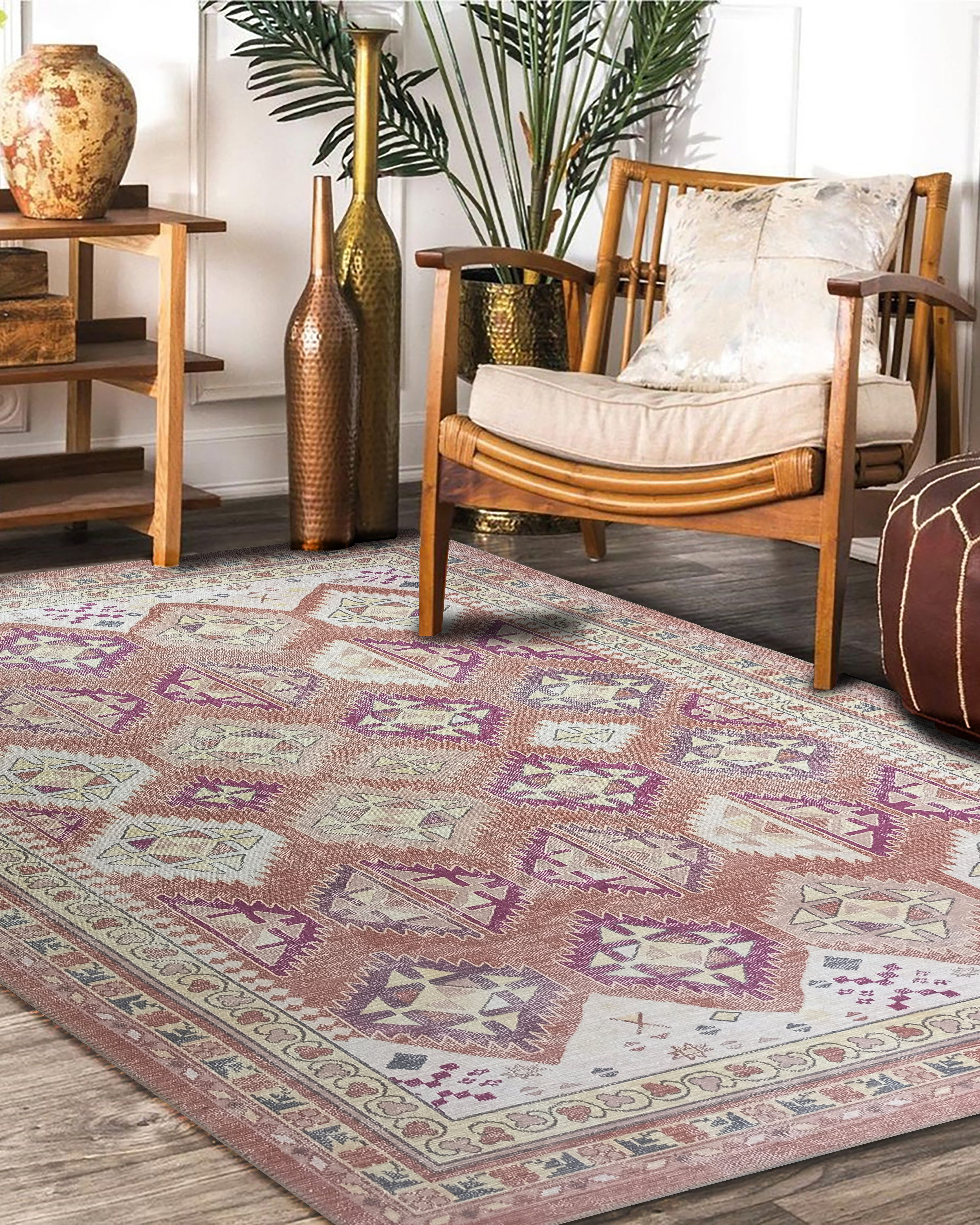 Louane Soft Herki Brown Vintage Rug