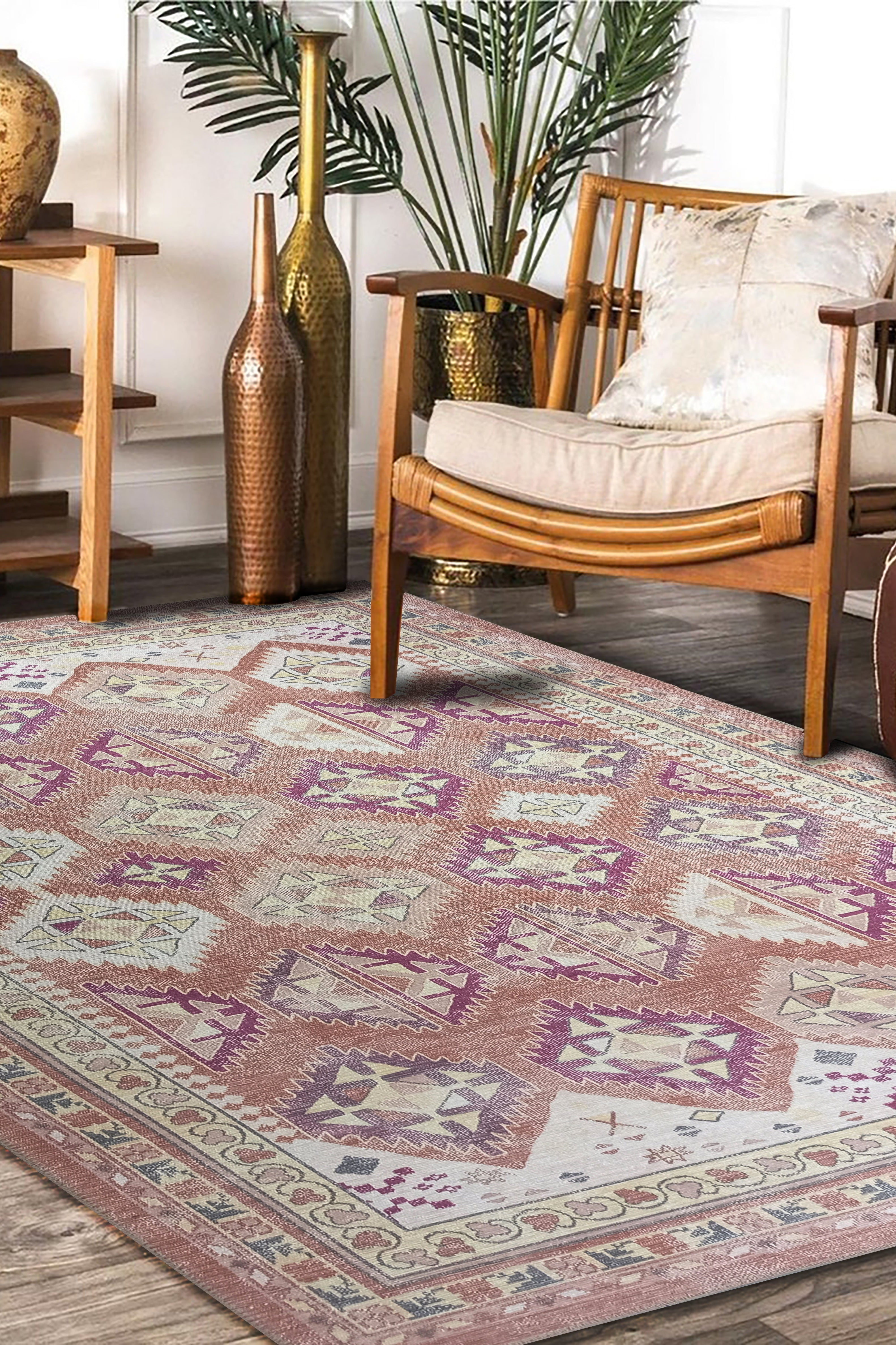 Louane Soft Herki Brown Vintage Rug