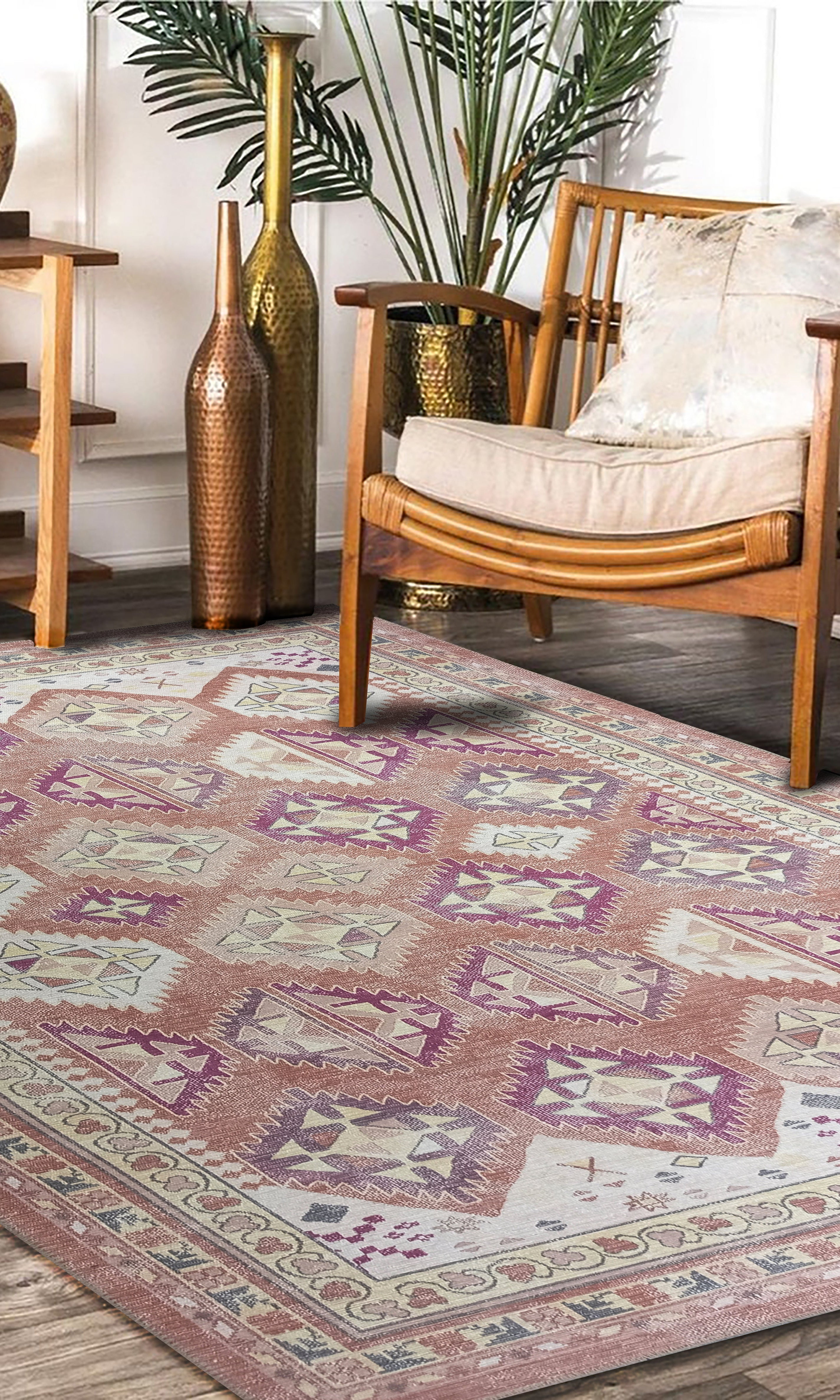 Louane Soft Herki Brown Vintage Rug
