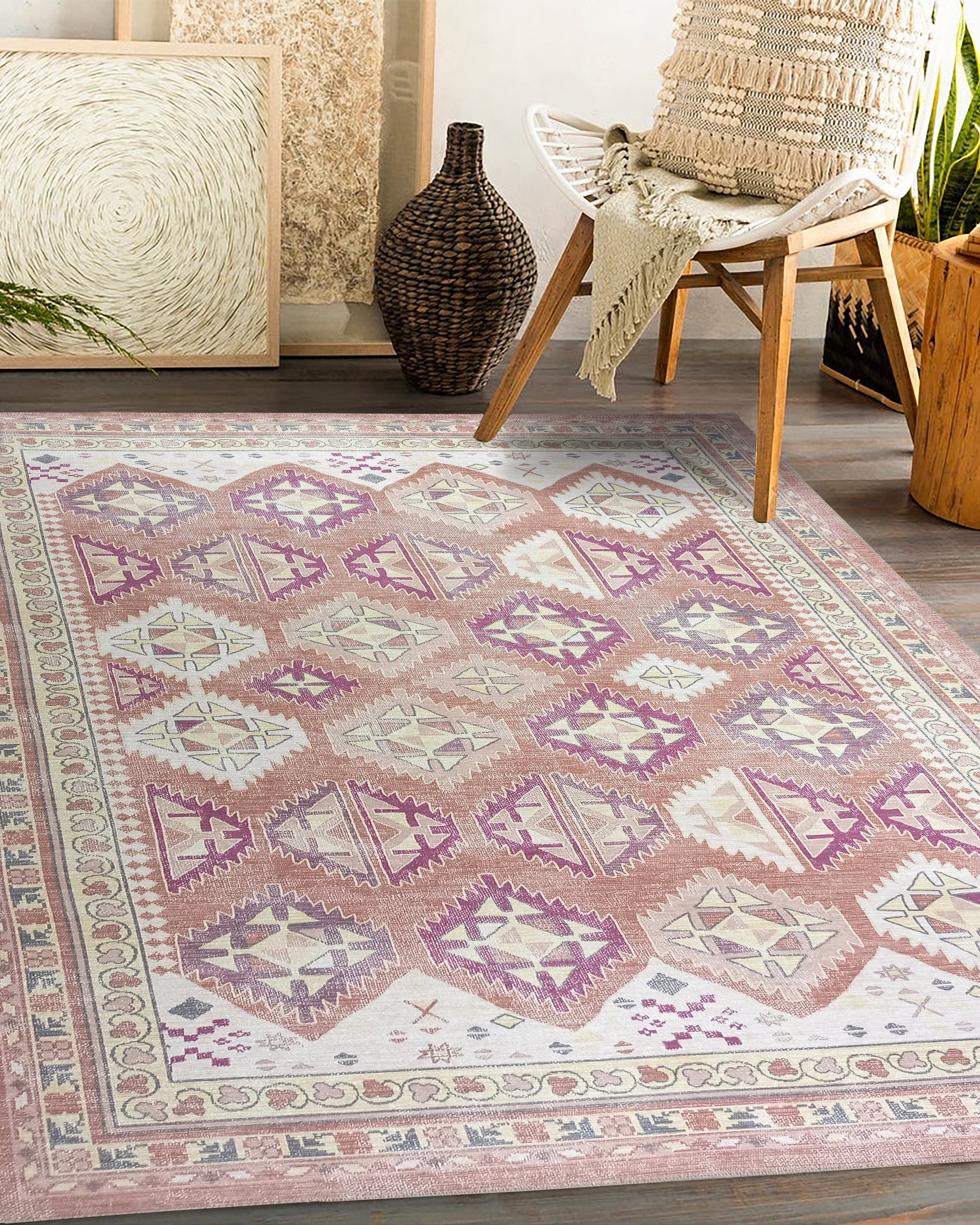 Louane Soft Herki Brown Vintage Rug