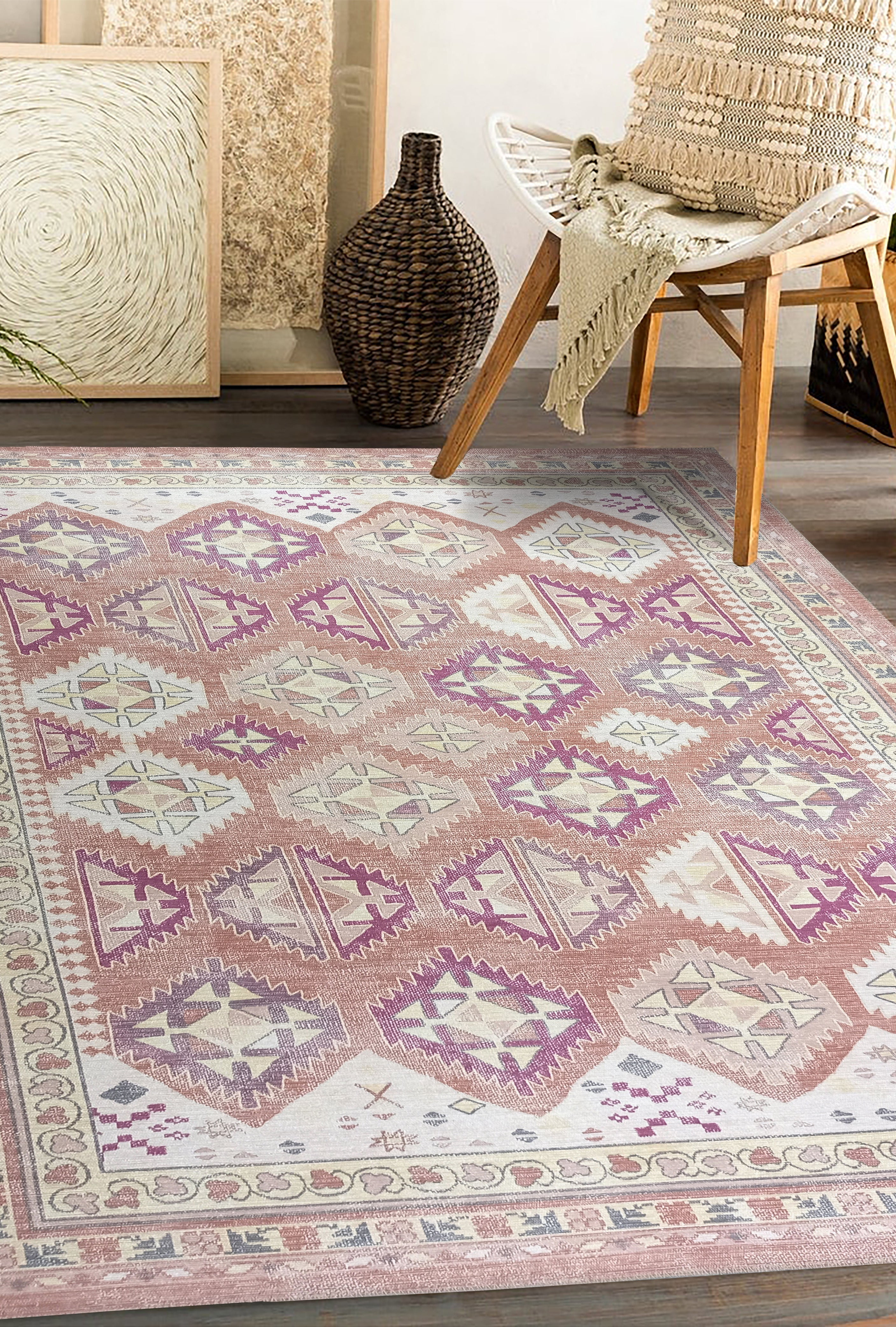 Louane Soft Herki Brown Vintage Rug