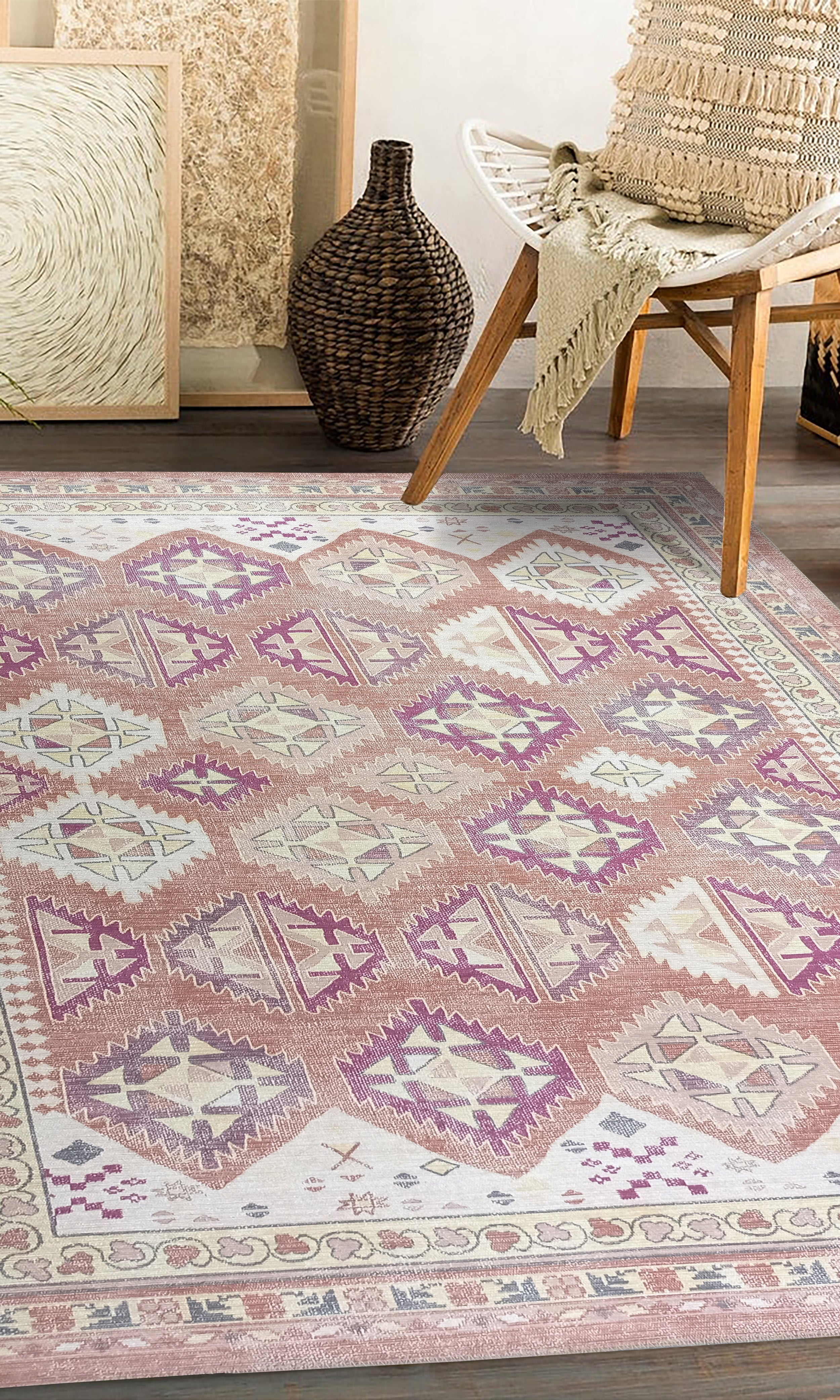 Louane Soft Herki Brown Vintage Rug