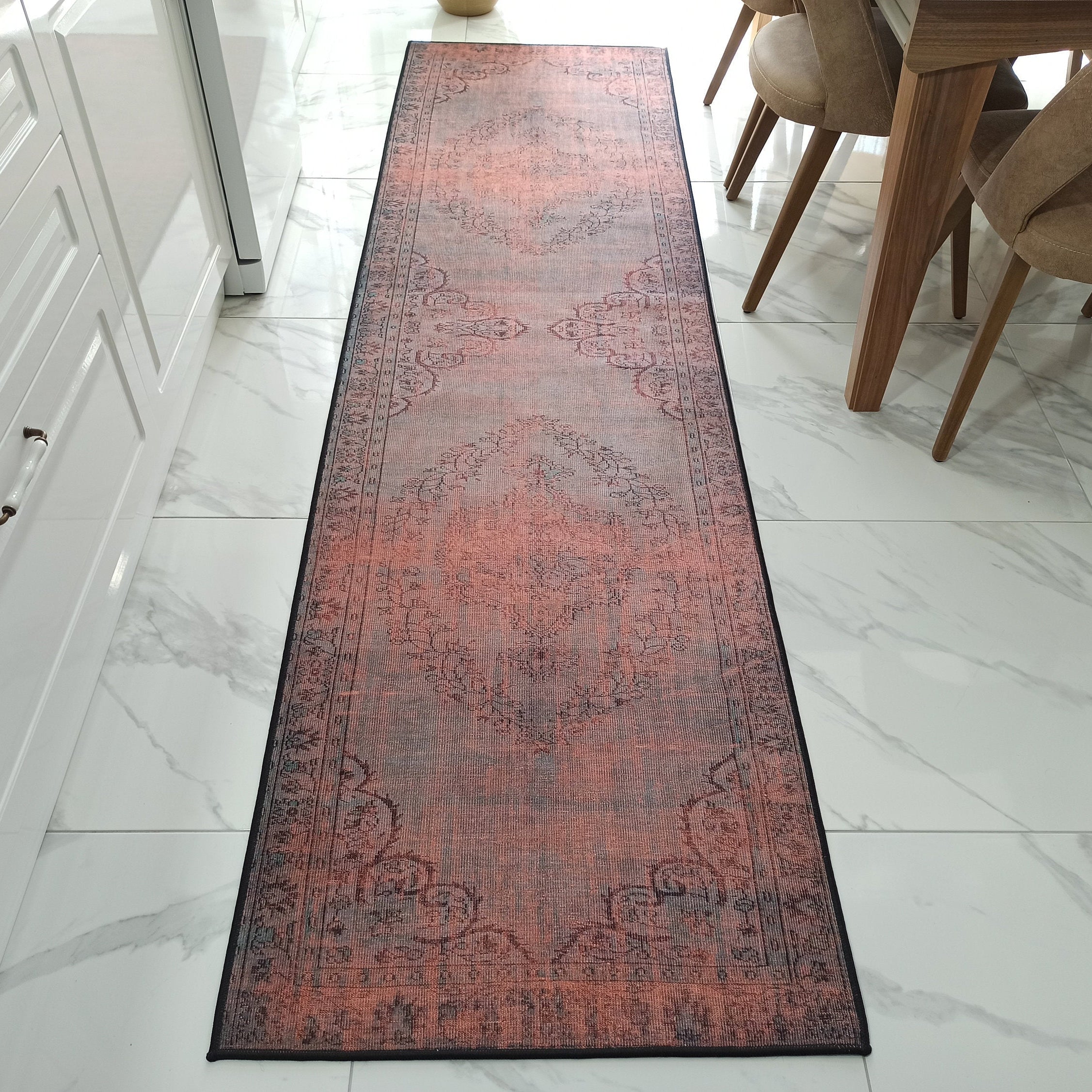 Sofya Rug Oriental Orange Dark Gray Rug