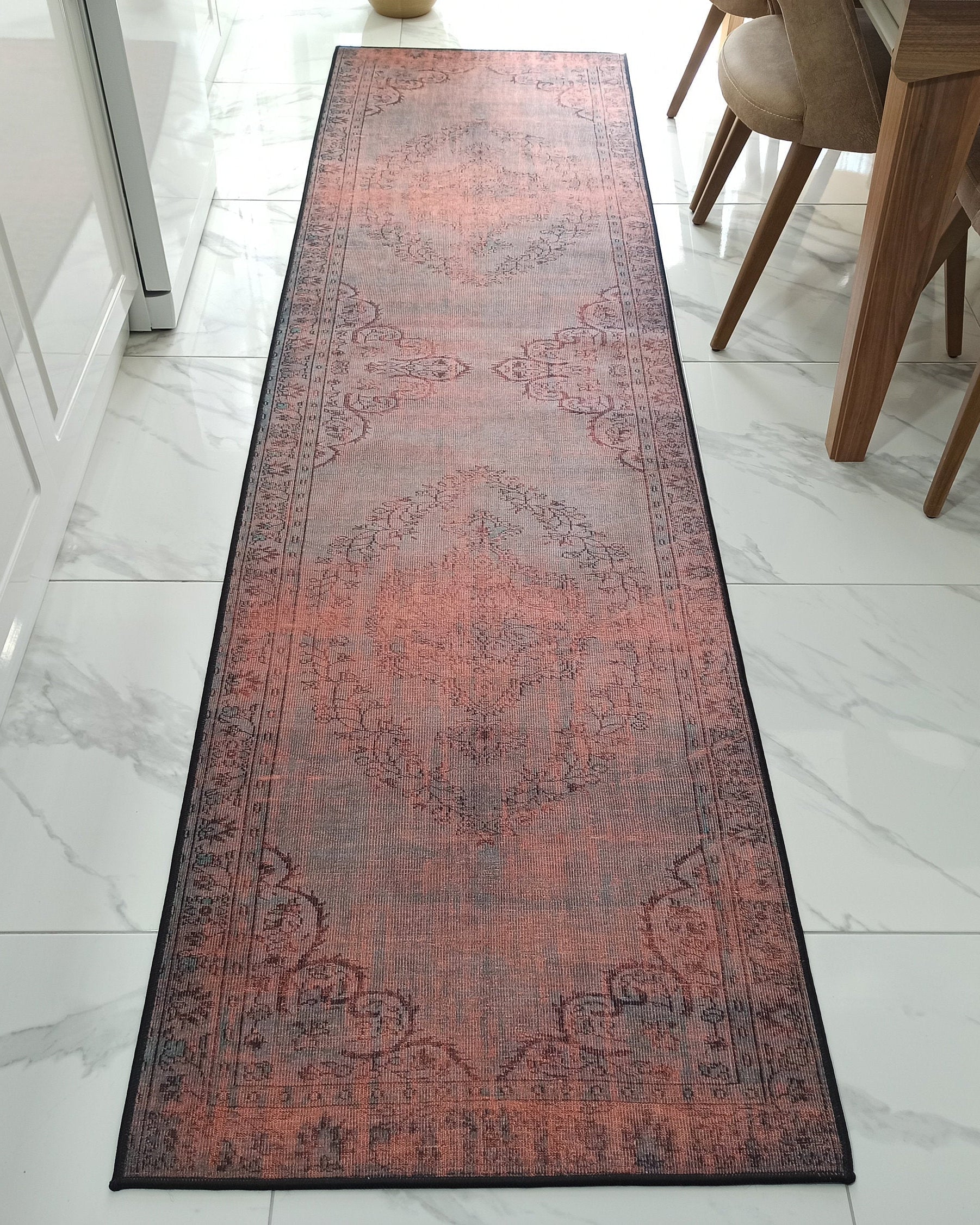 Sofya Rug Oriental Orange Dark Gray Rug