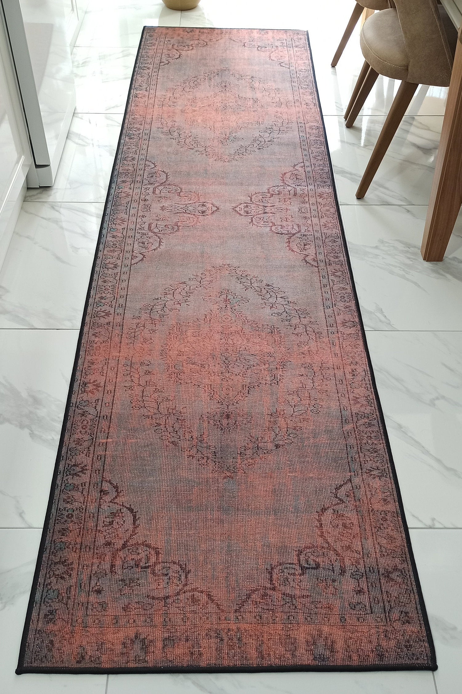 Sofya Rug Oriental Orange Dark Gray Rug