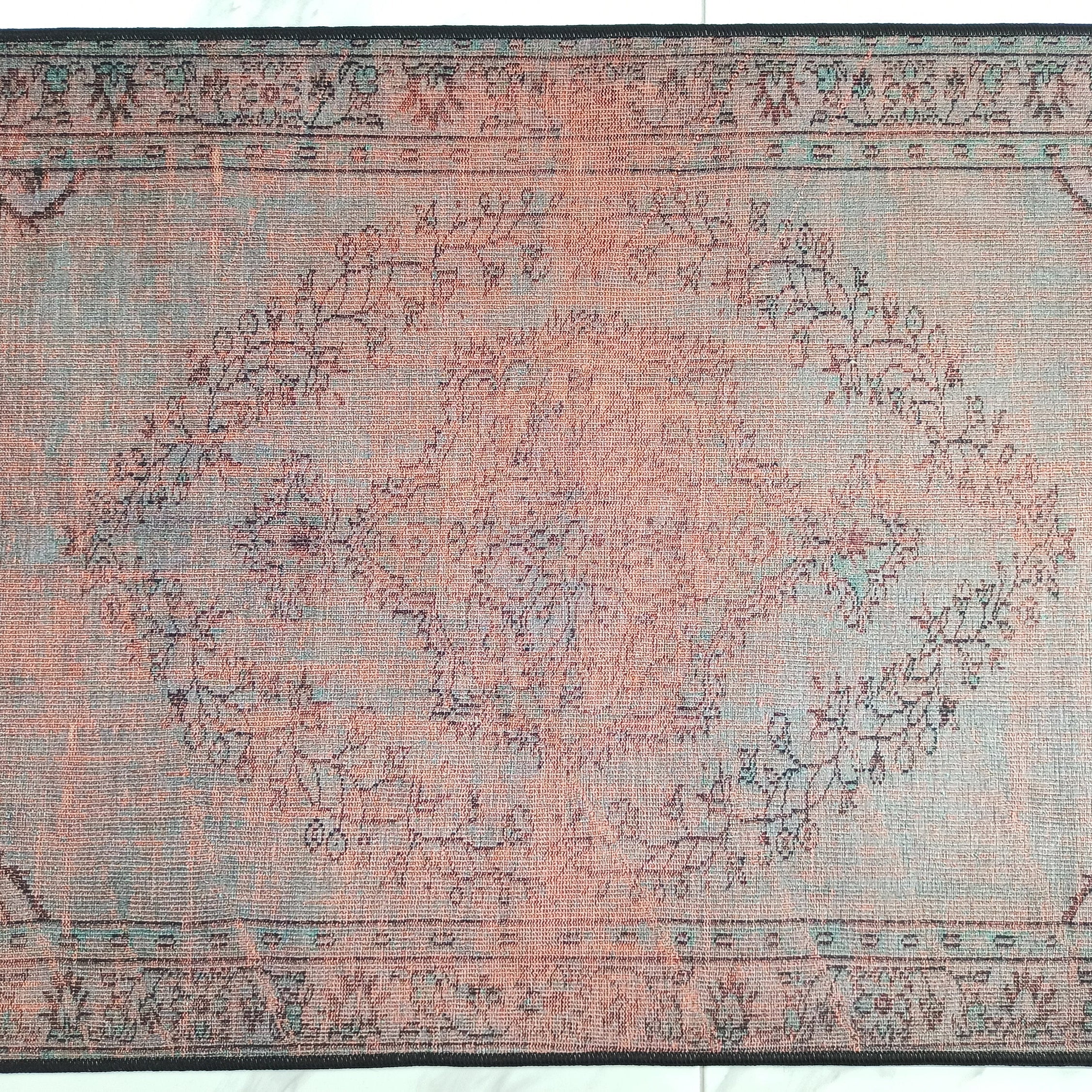 Sofya Rug Oriental Orange Dark Gray Rug