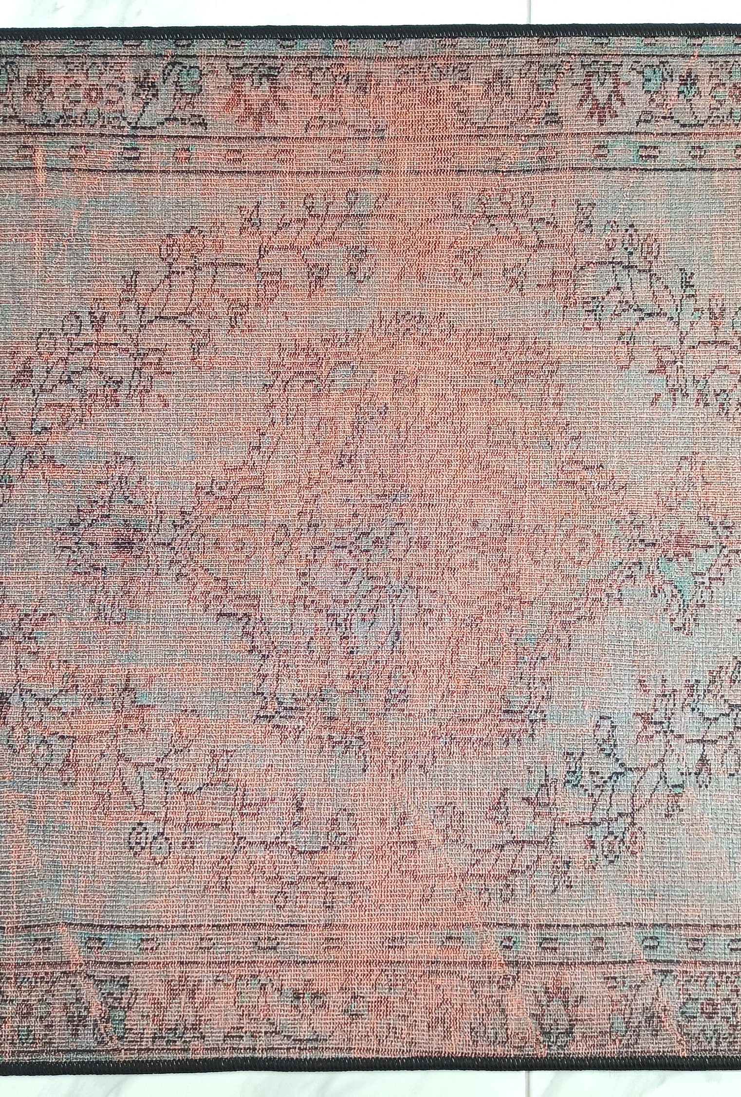 Sofya Rug Oriental Orange Dark Gray Rug