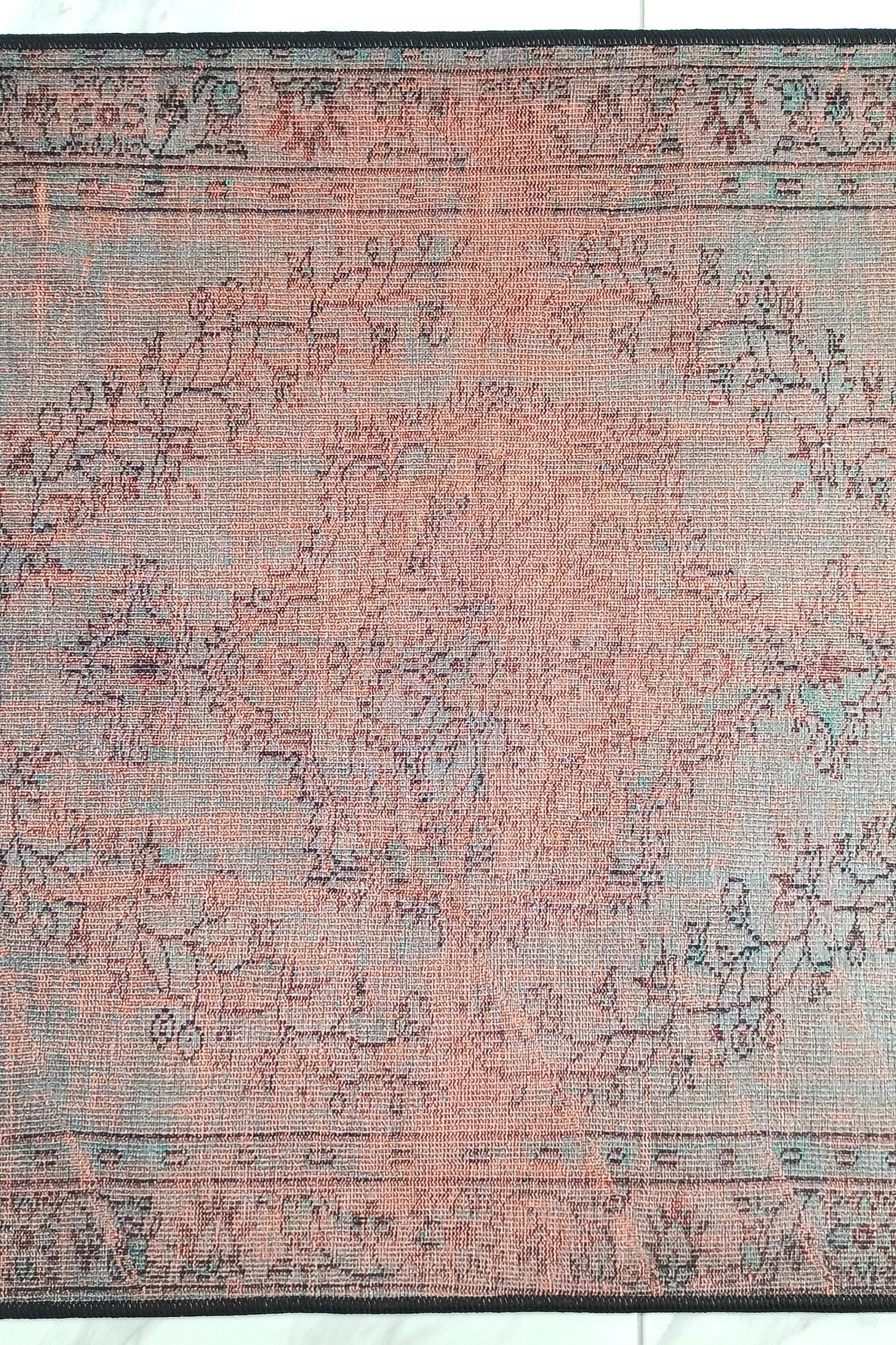 Sofya Rug Oriental Orange Dark Gray Rug