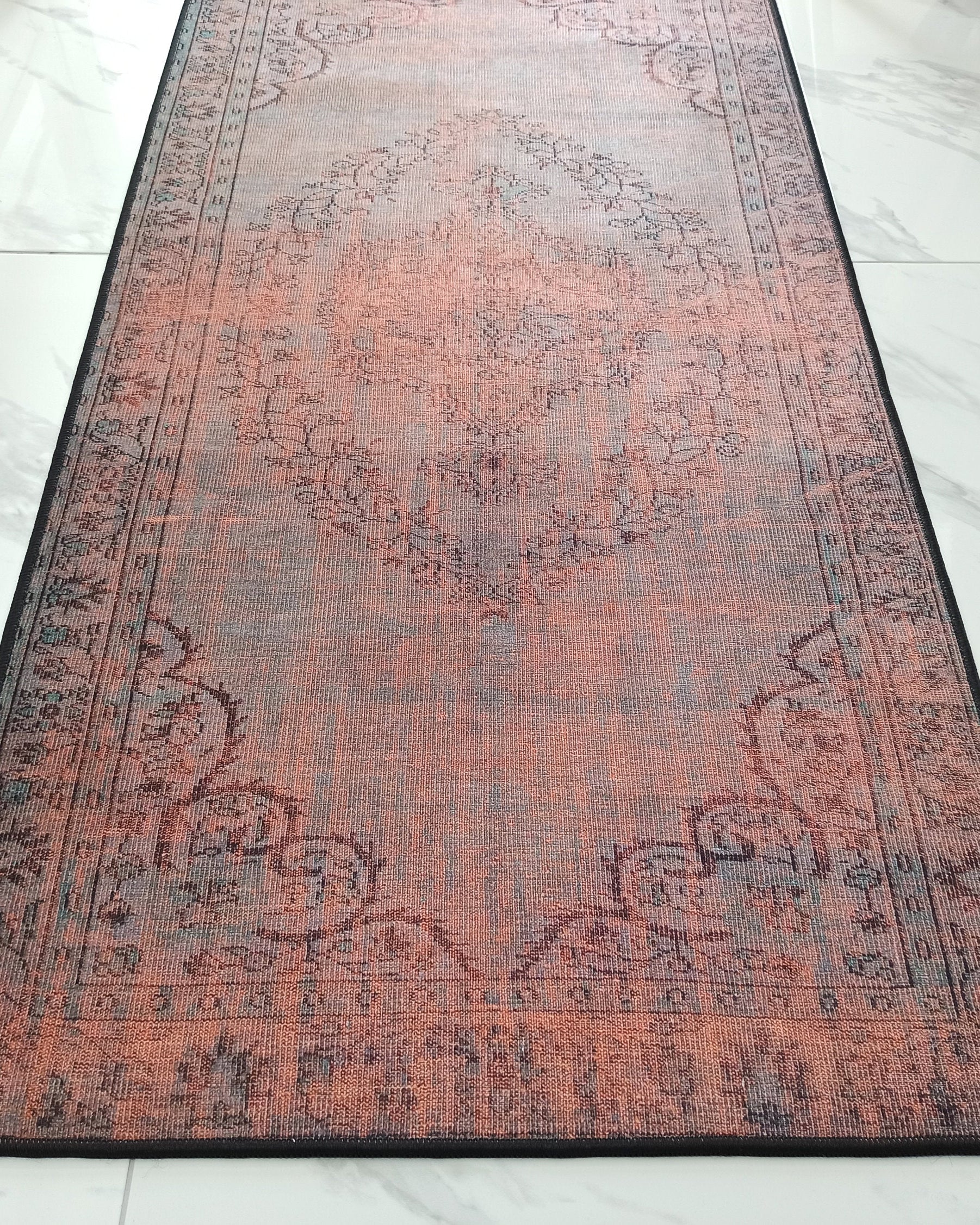 Sofya Rug Oriental Orange Dark Gray Rug