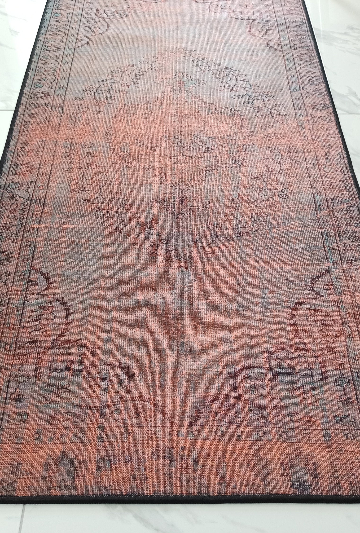 Sofya Rug Oriental Orange Dark Gray Rug