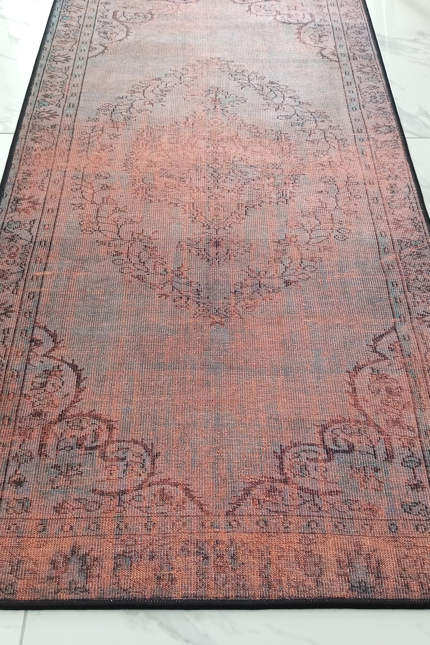 Sofya Rug Oriental Orange Dark Gray Rug