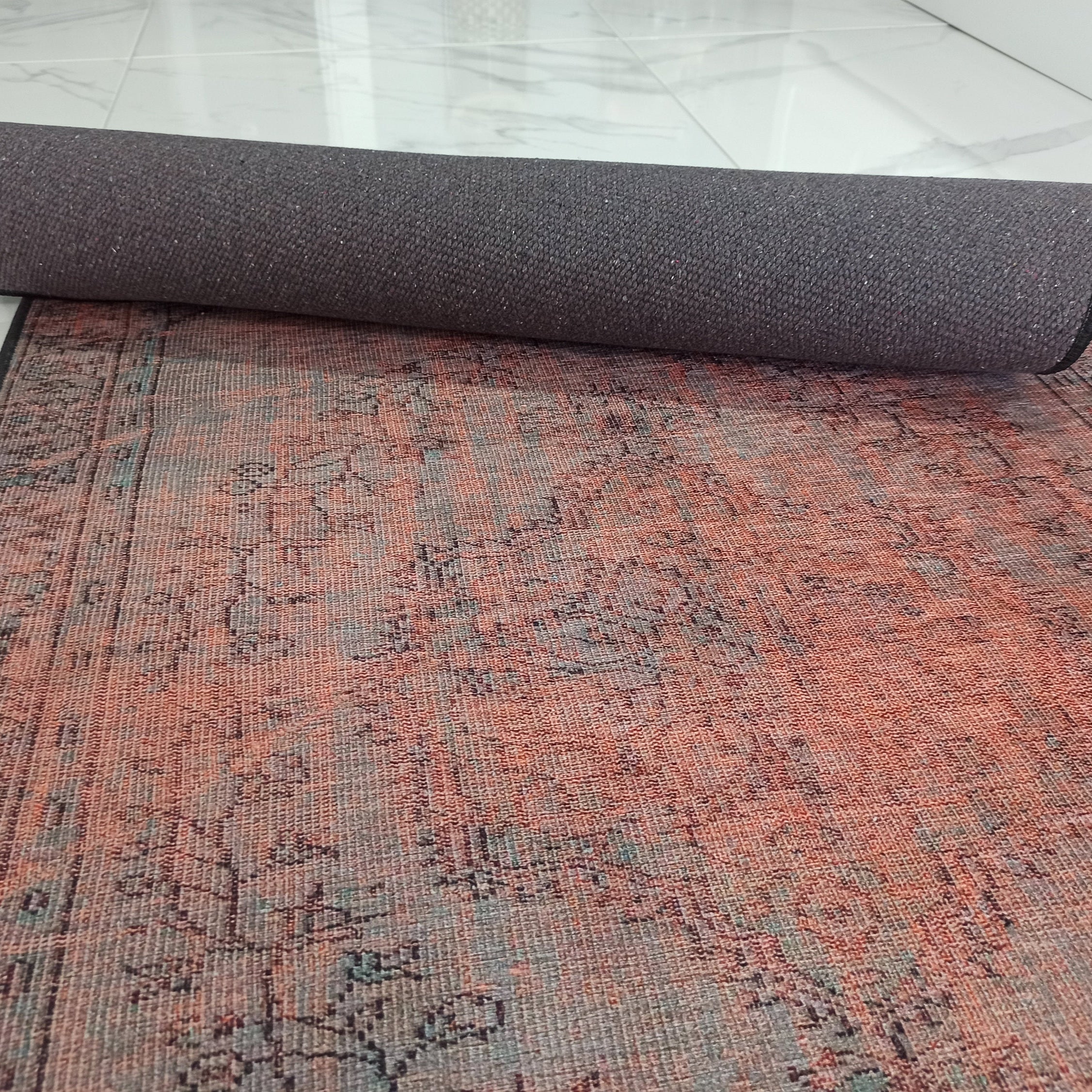 Sofya Rug Oriental Orange Dark Gray Rug