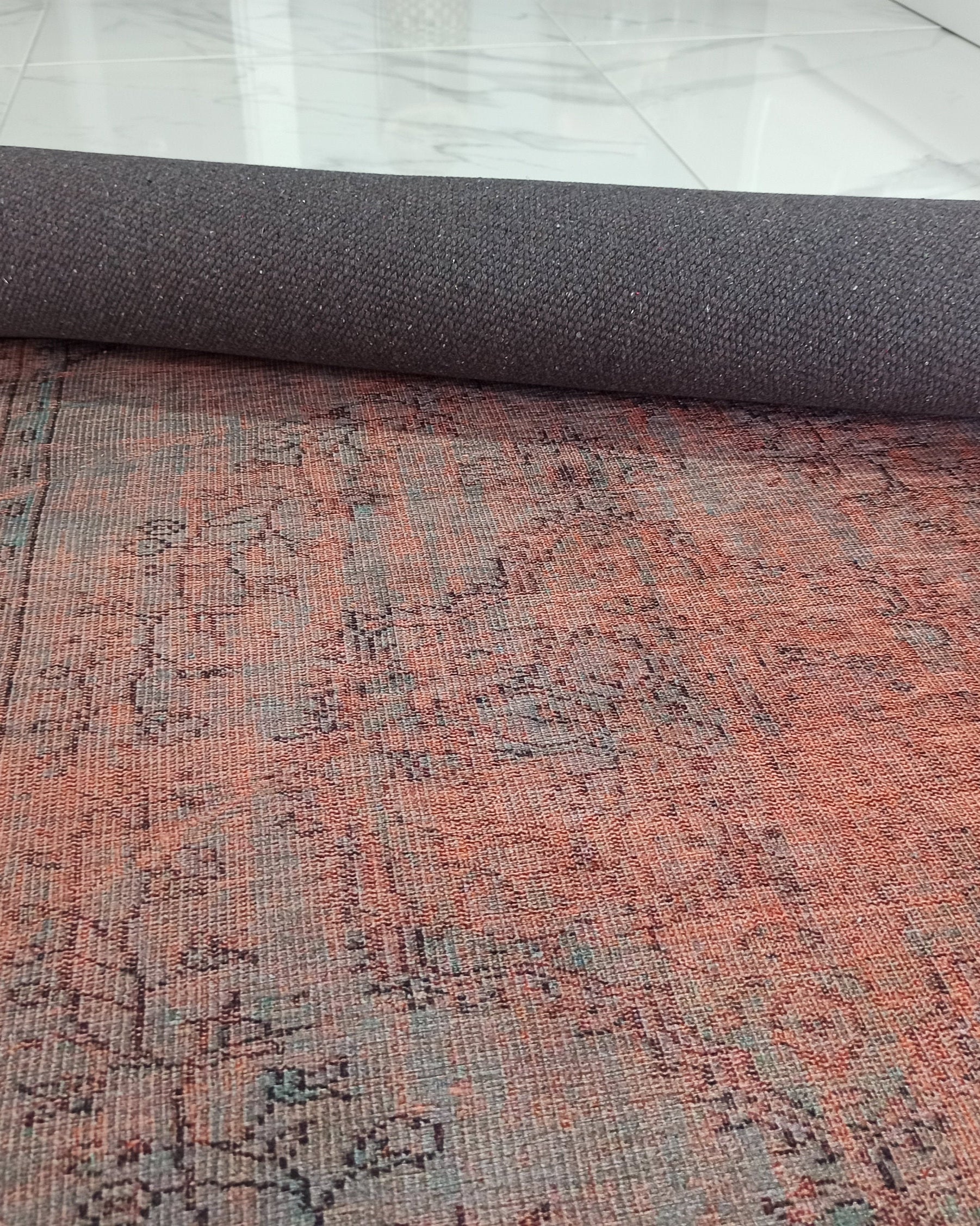 Sofya Rug Oriental Orange Dark Gray Rug