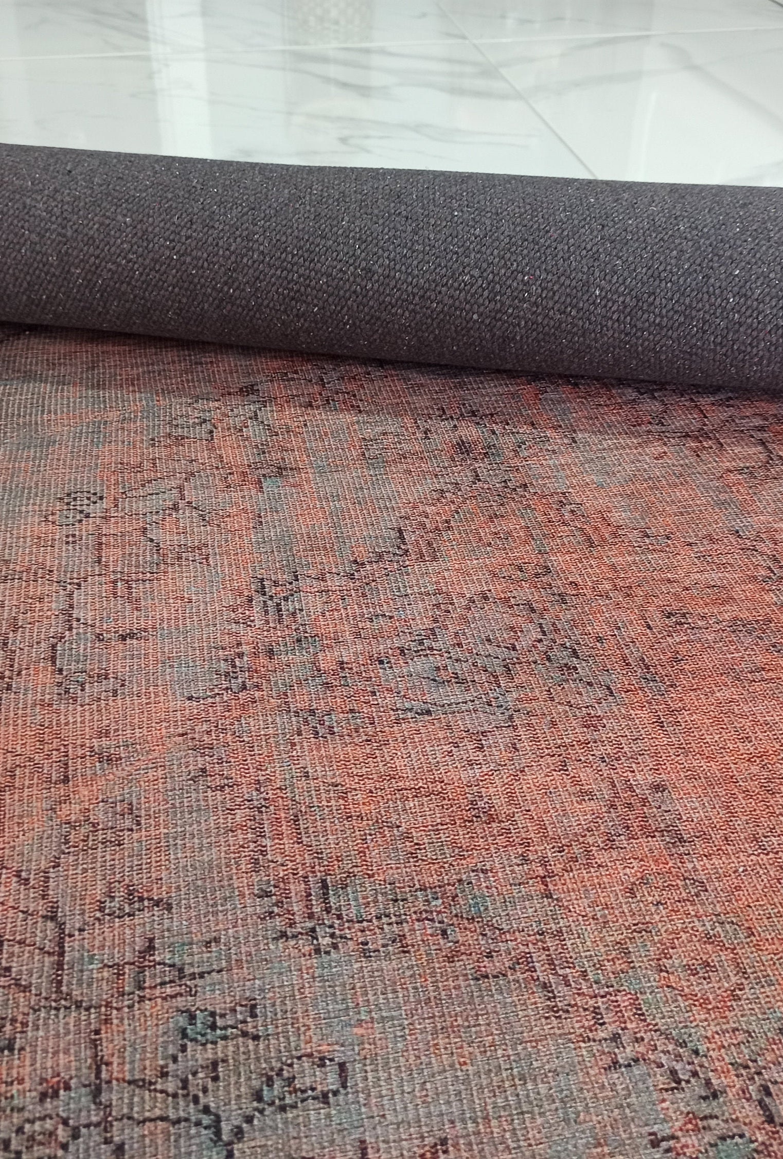 Sofya Rug Oriental Orange Dark Gray Rug