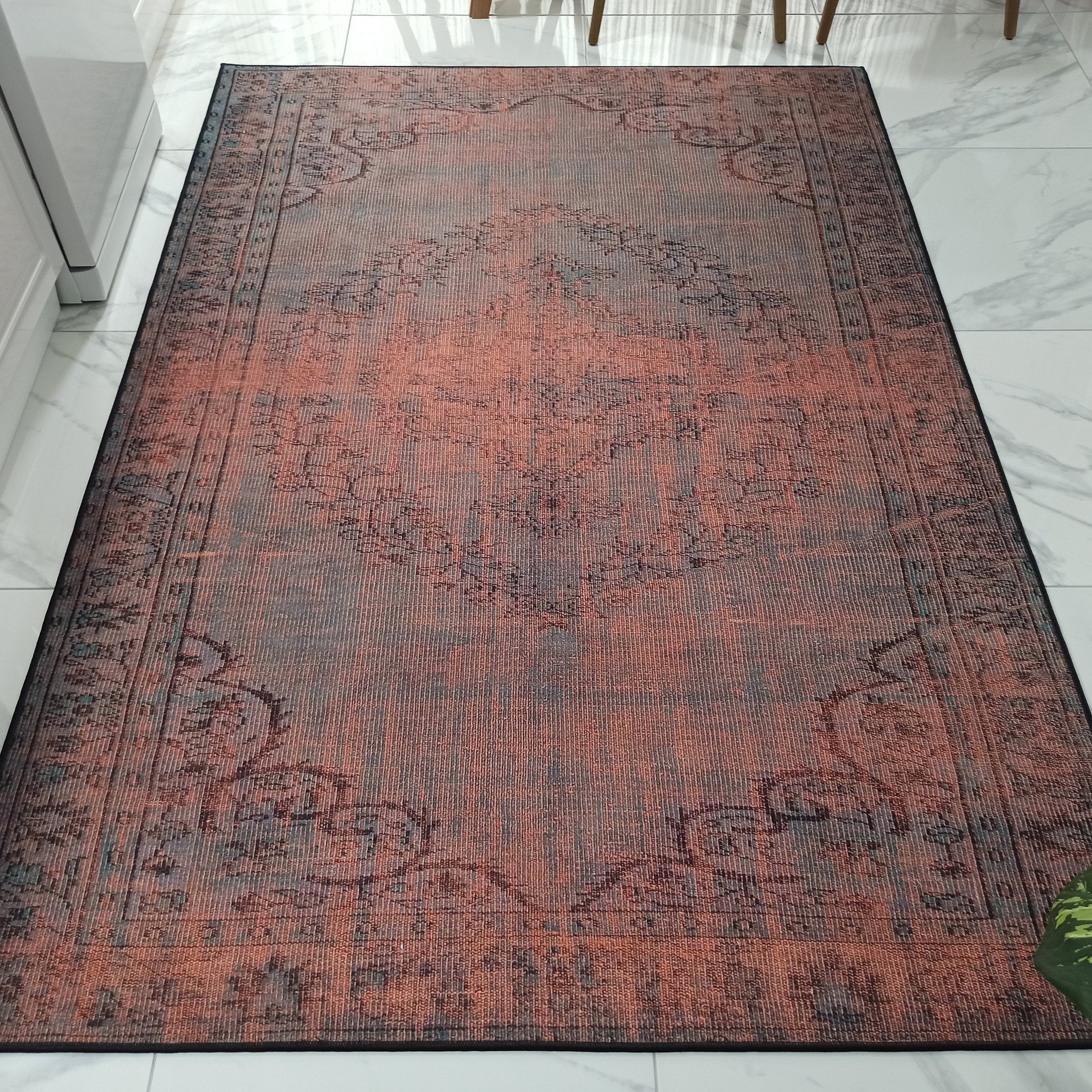 Sofya Rug Oriental Orange Dark Gray Rug