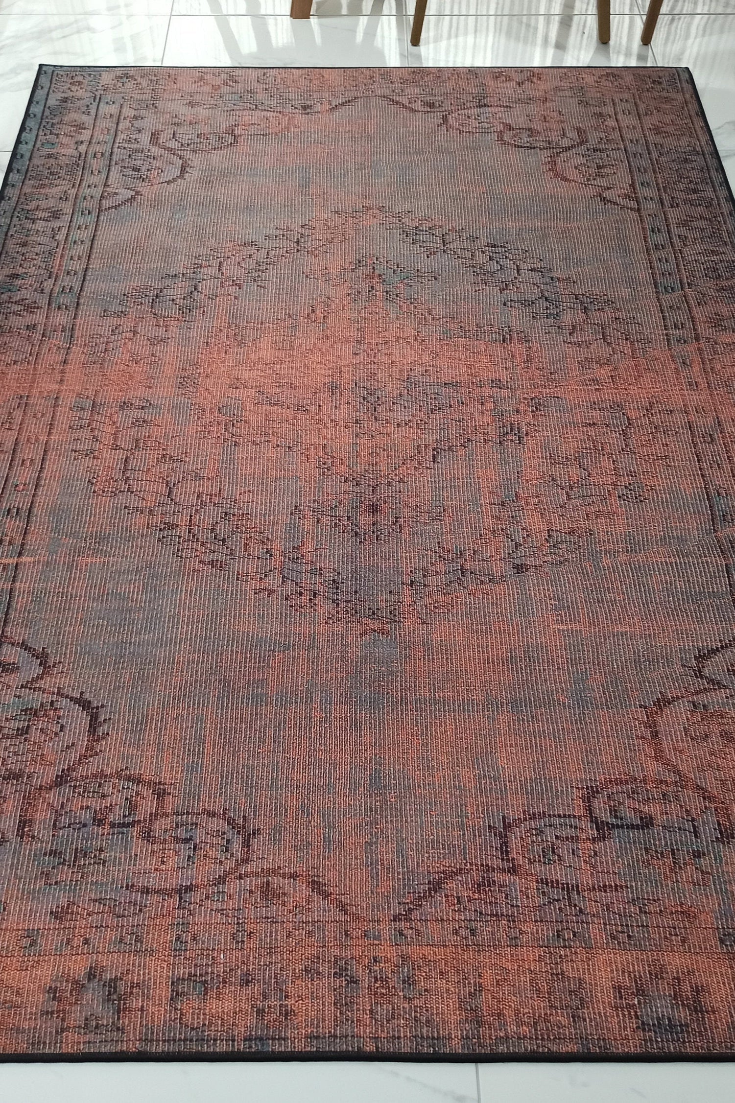 Sofya Rug Oriental Orange Dark Gray Rug