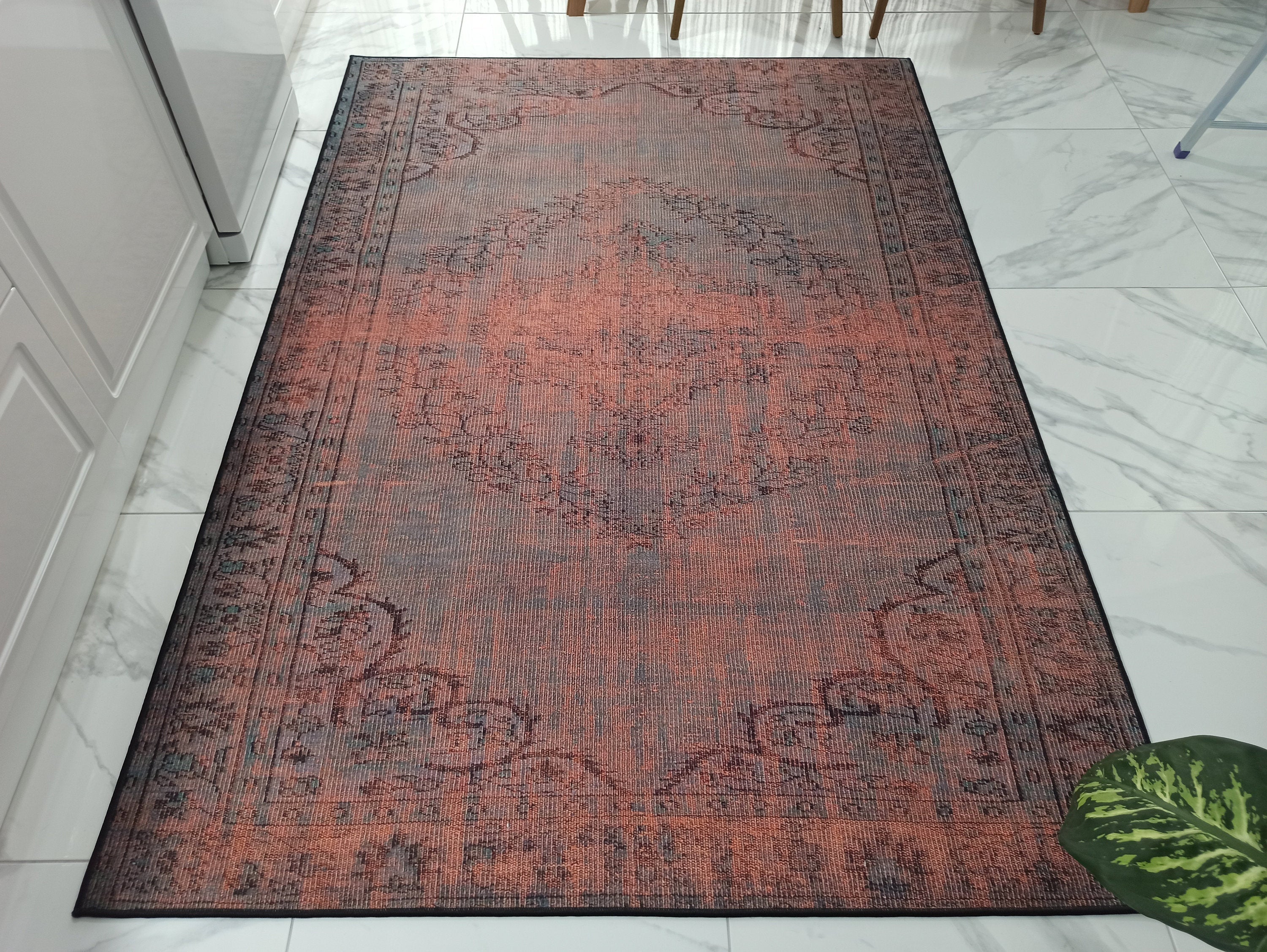 Sofya Rug Oriental Orange Dark Gray Rug
