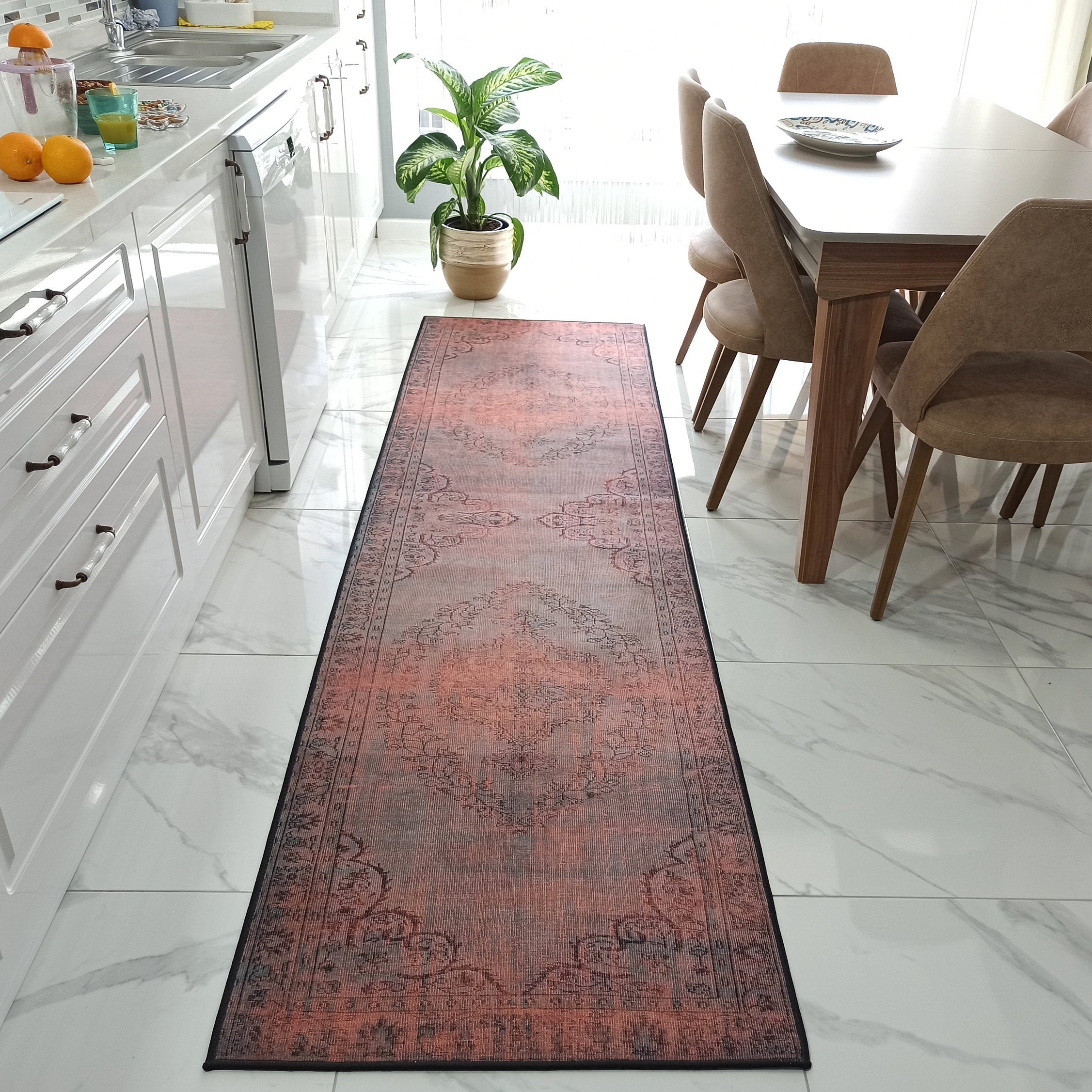 Sofya Rug Oriental Orange Dark Gray Rug