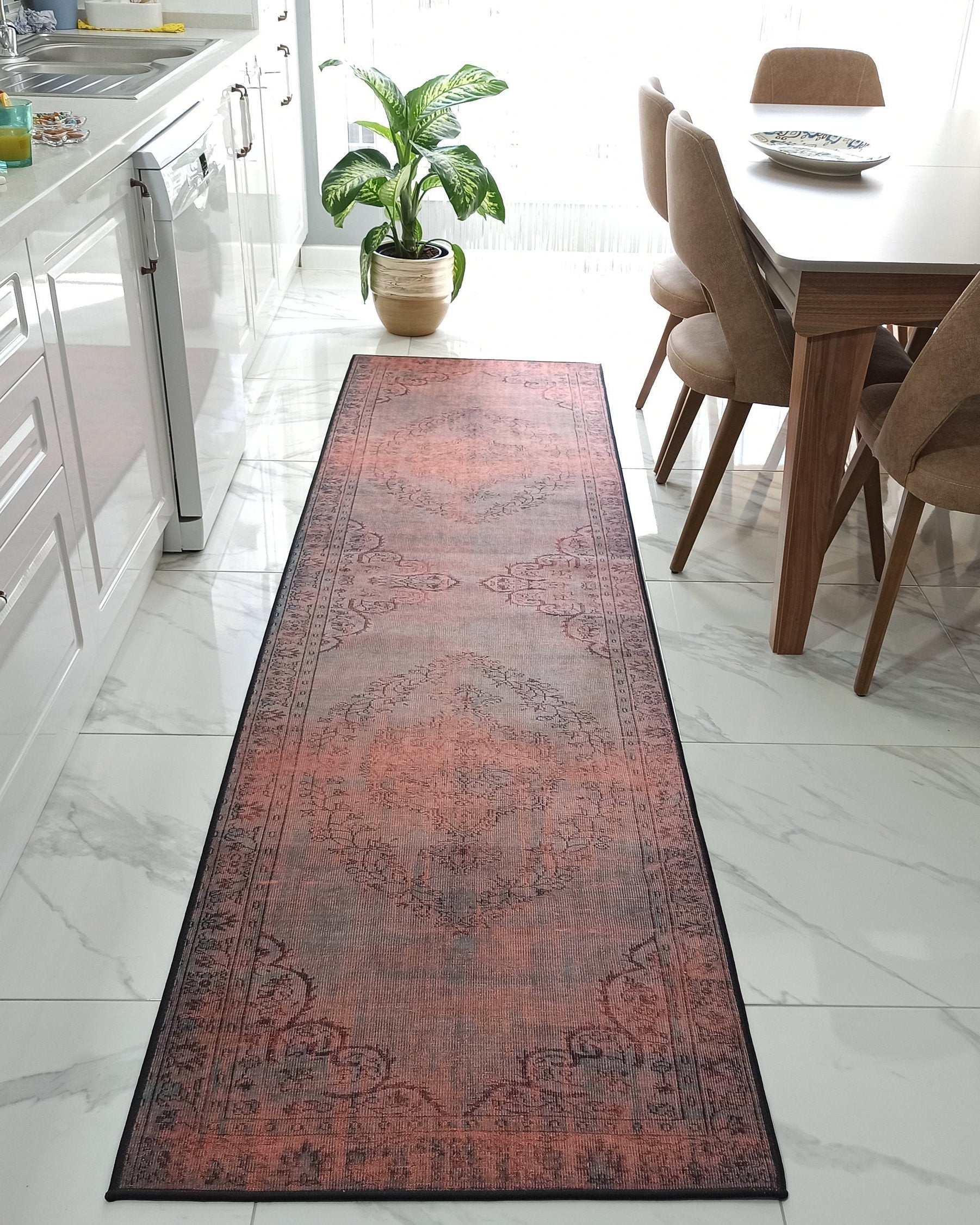 Sofya Rug Oriental Orange Dark Gray Rug