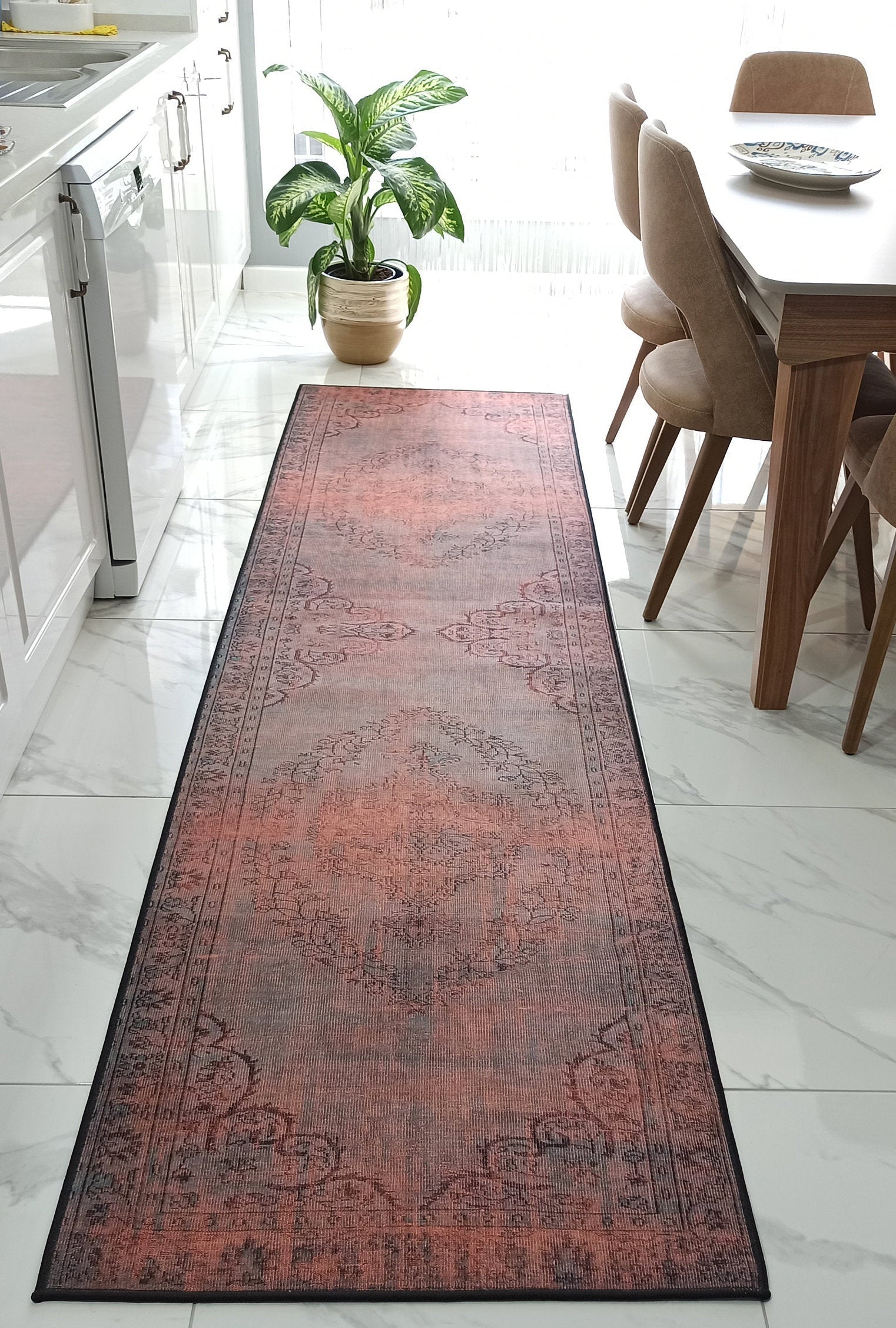 Sofya Rug Oriental Orange Dark Gray Rug