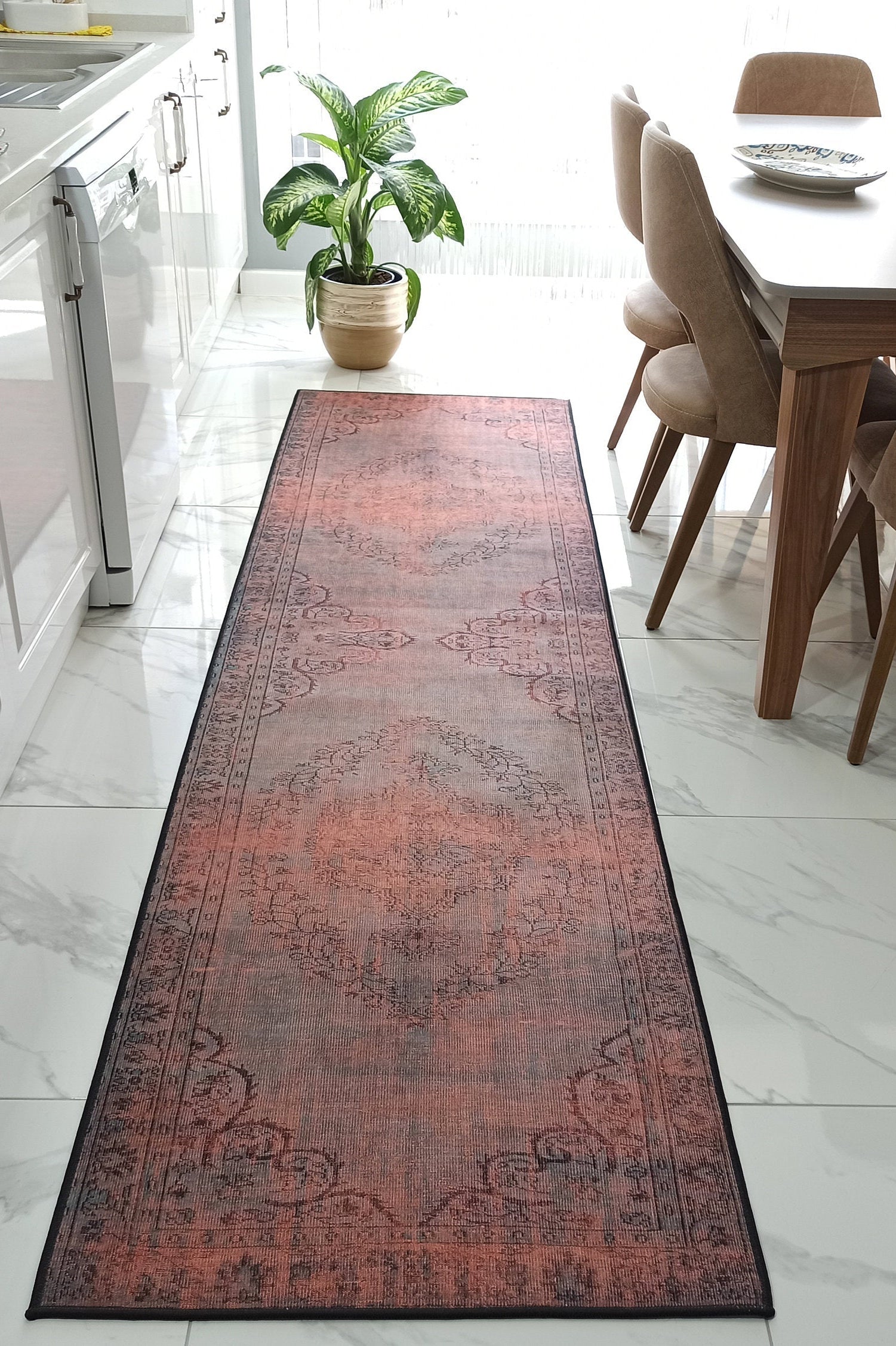 Sofya Rug Oriental Orange Dark Gray Rug
