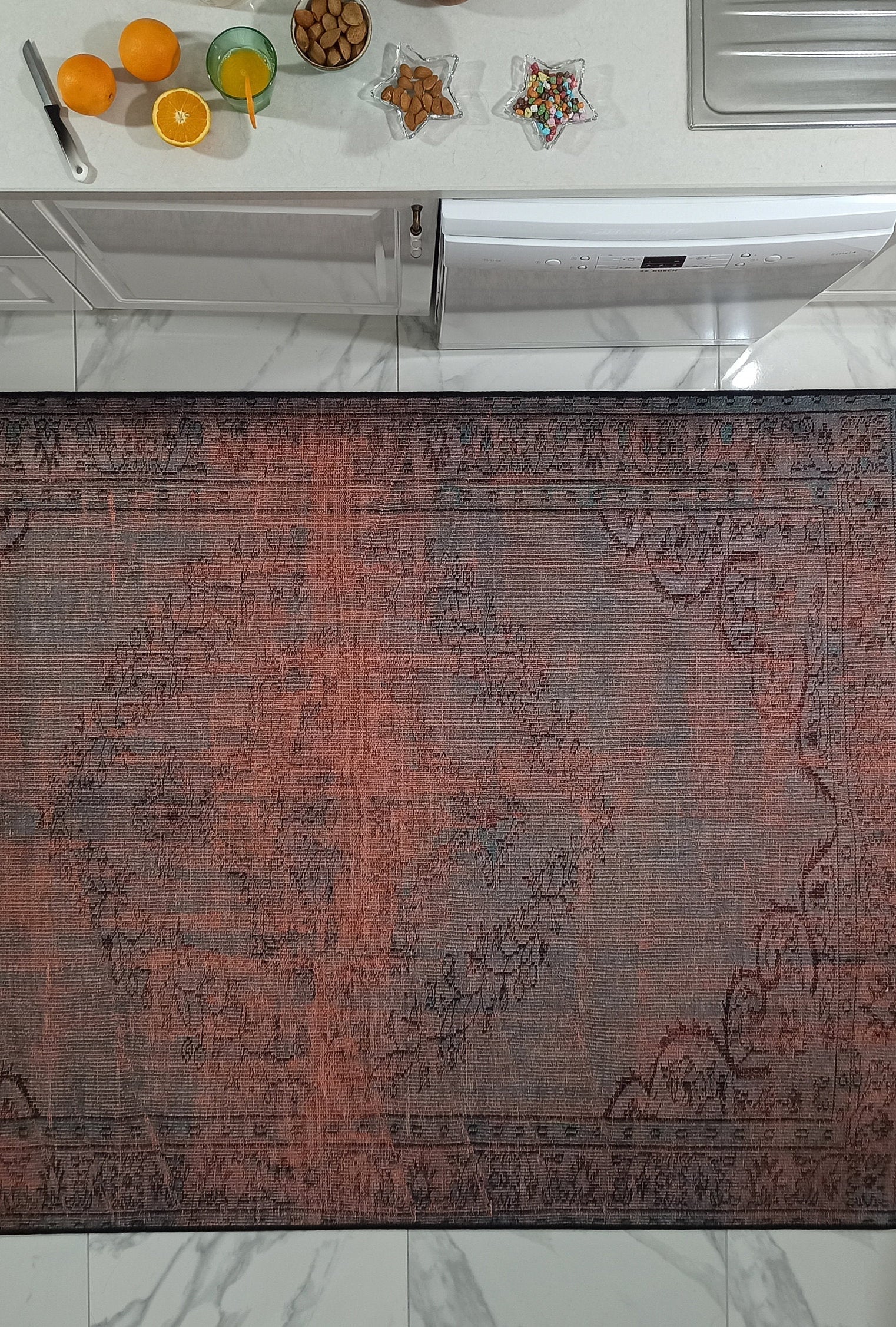 Sofya Rug Oriental Orange Dark Gray Rug