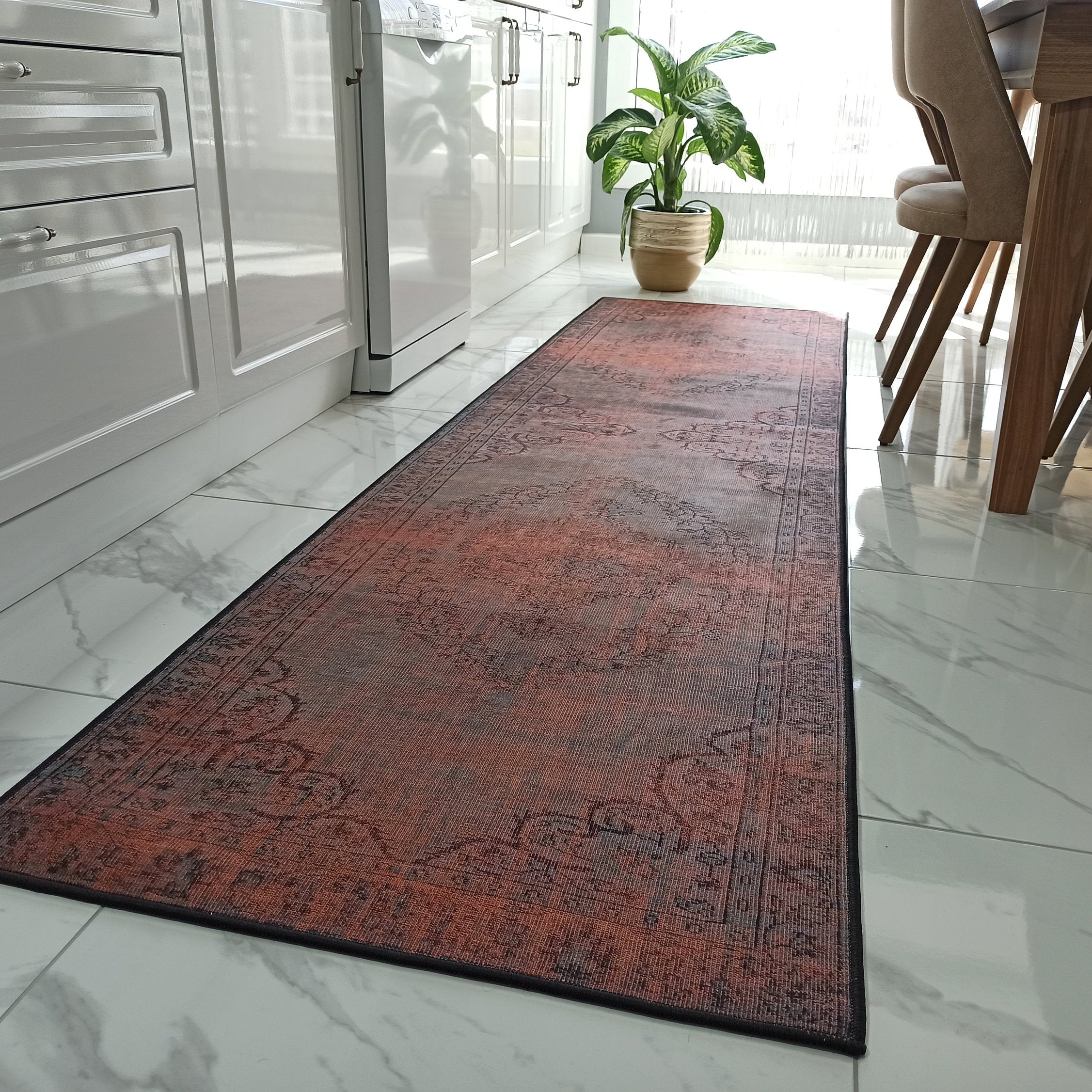 Sofya Rug Oriental Orange Dark Gray Rug