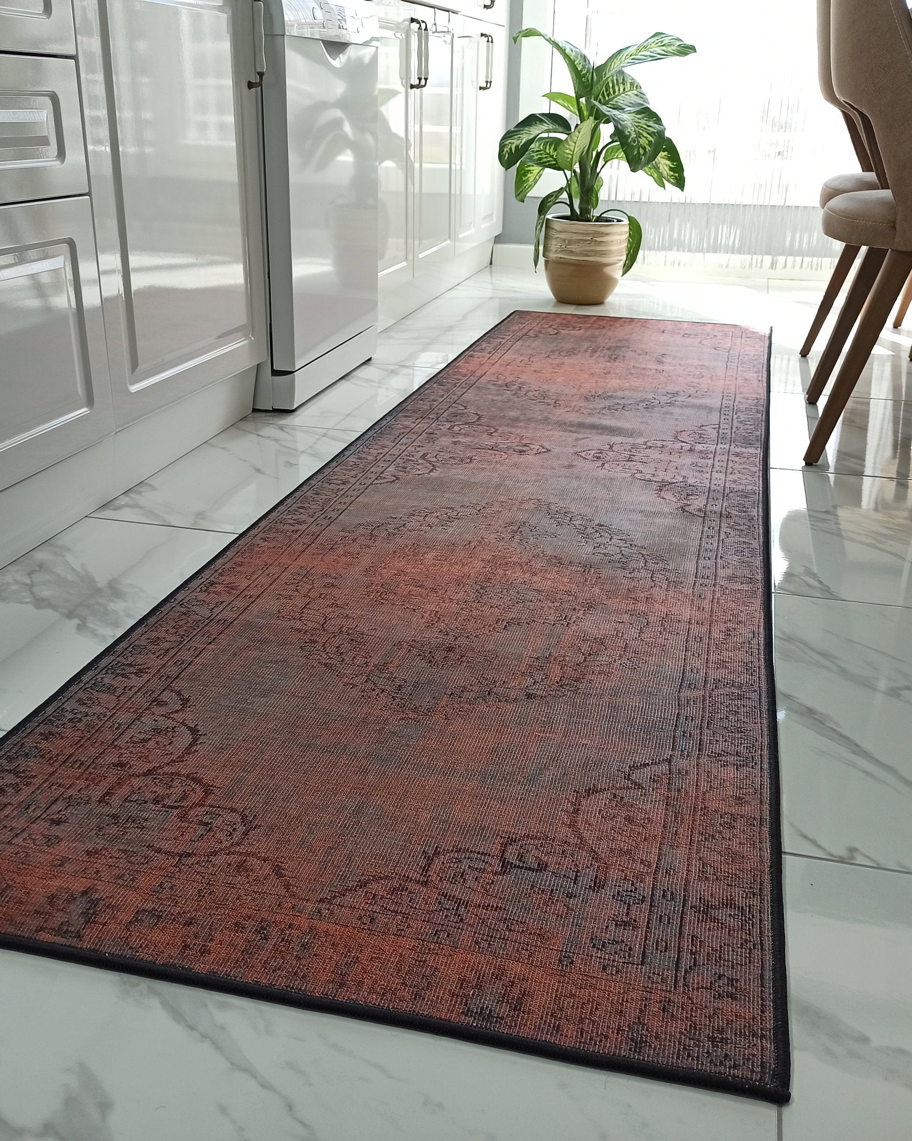 Sofya Rug Oriental Orange Dark Gray Rug