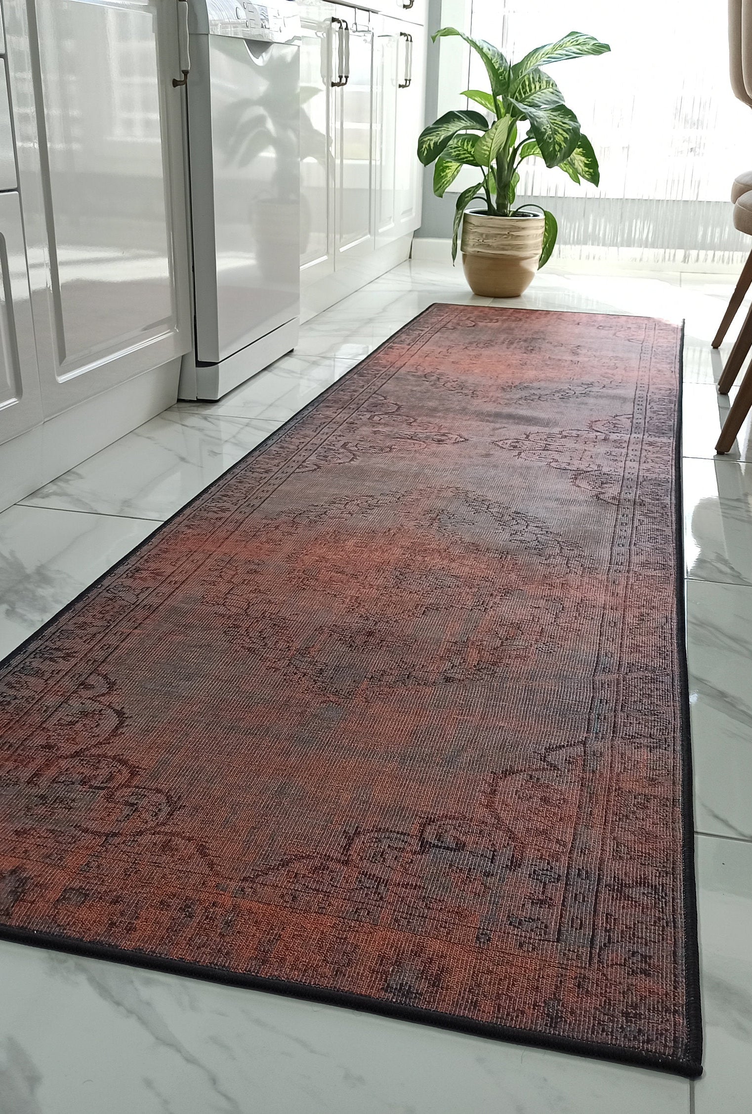 Sofya Rug Oriental Orange Dark Gray Rug