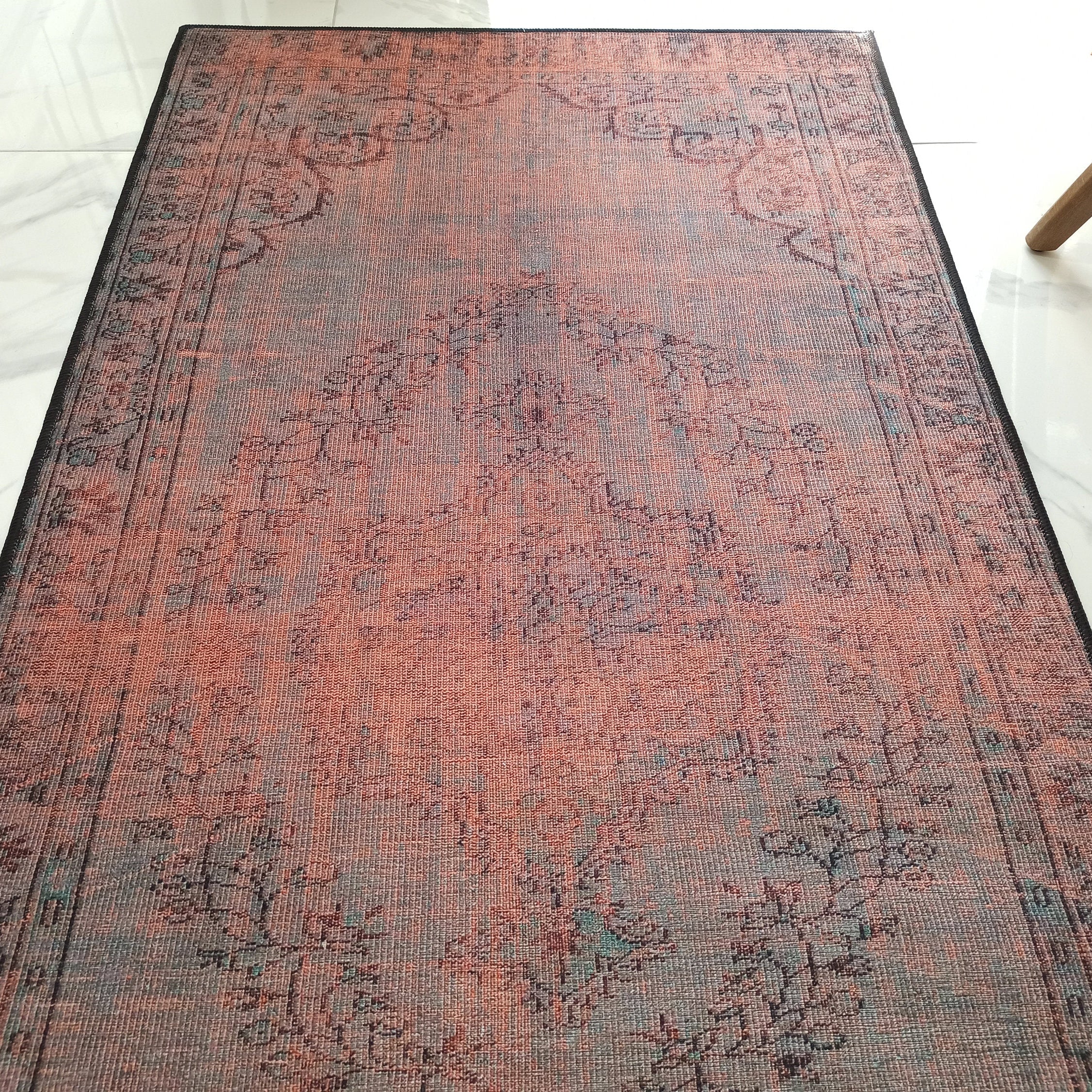 Sofya Rug Oriental Orange Dark Gray Rug